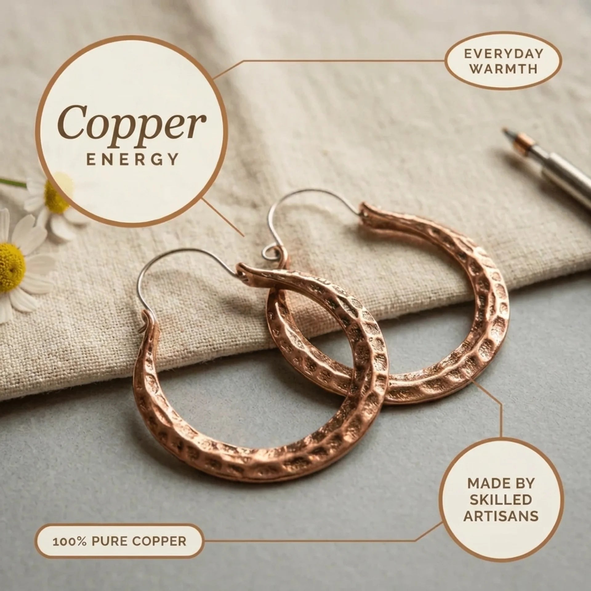 Cora's Forge Copper Earrings