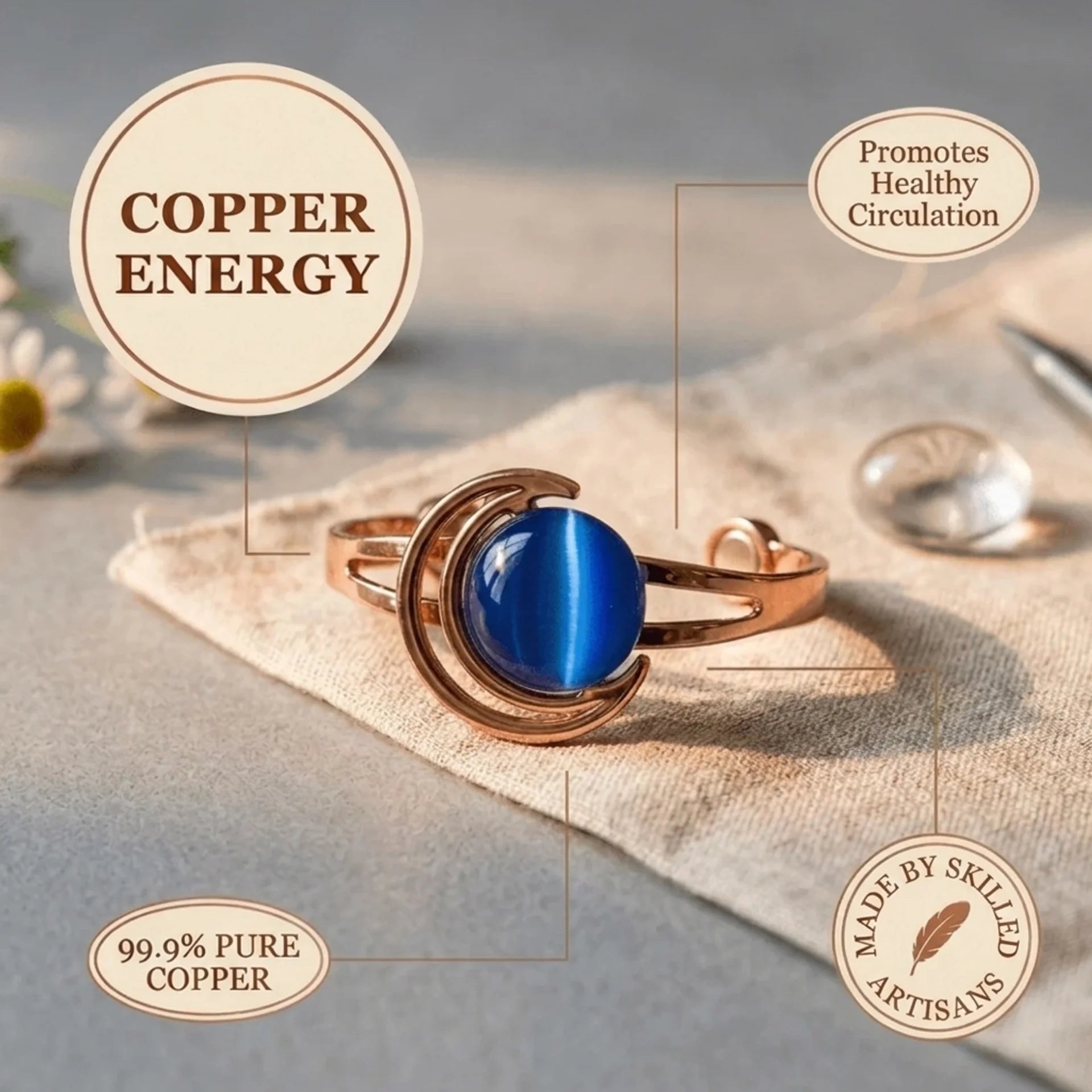 Cora's Crescent Copper Bracelet
