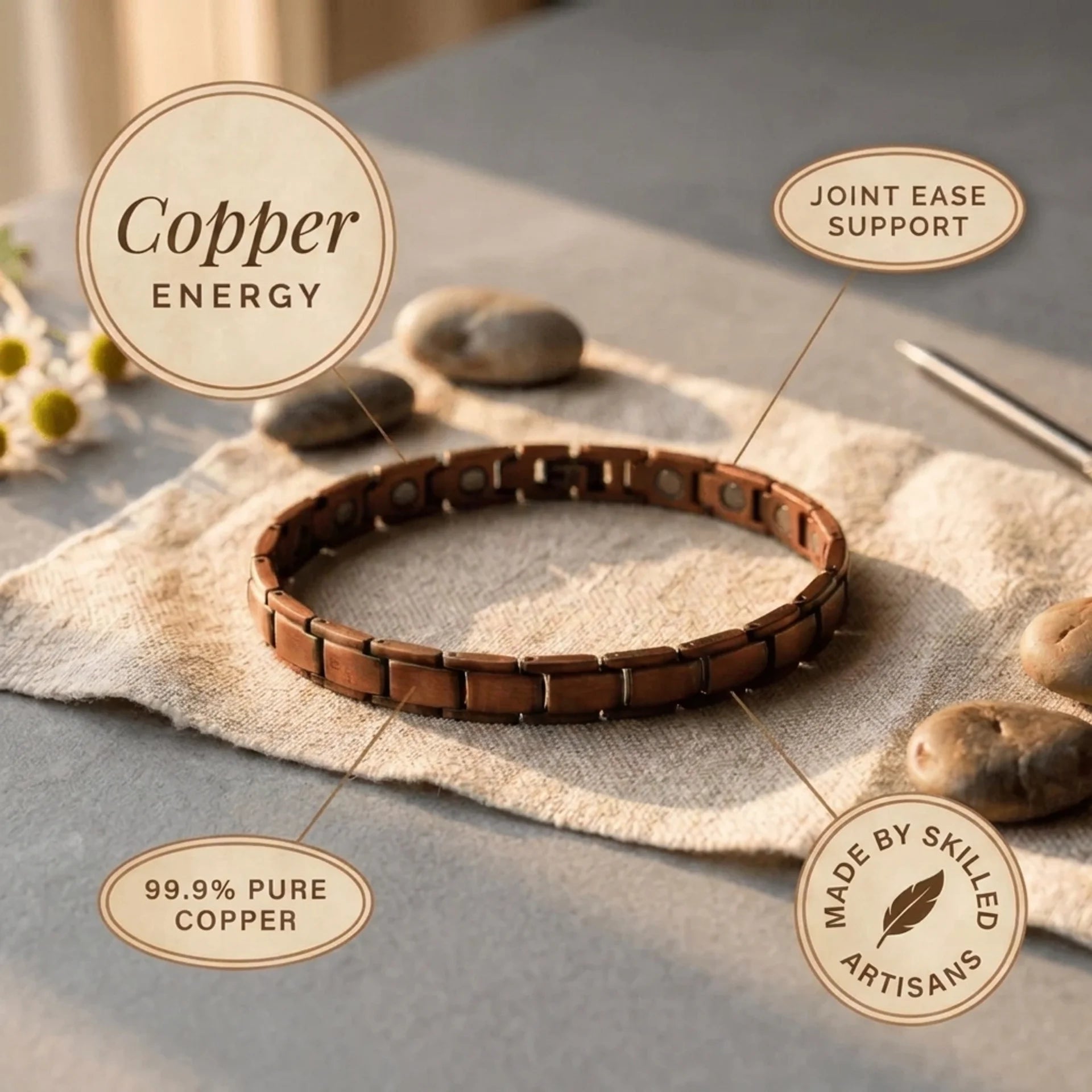 Cora's Cobble Copper Anklet