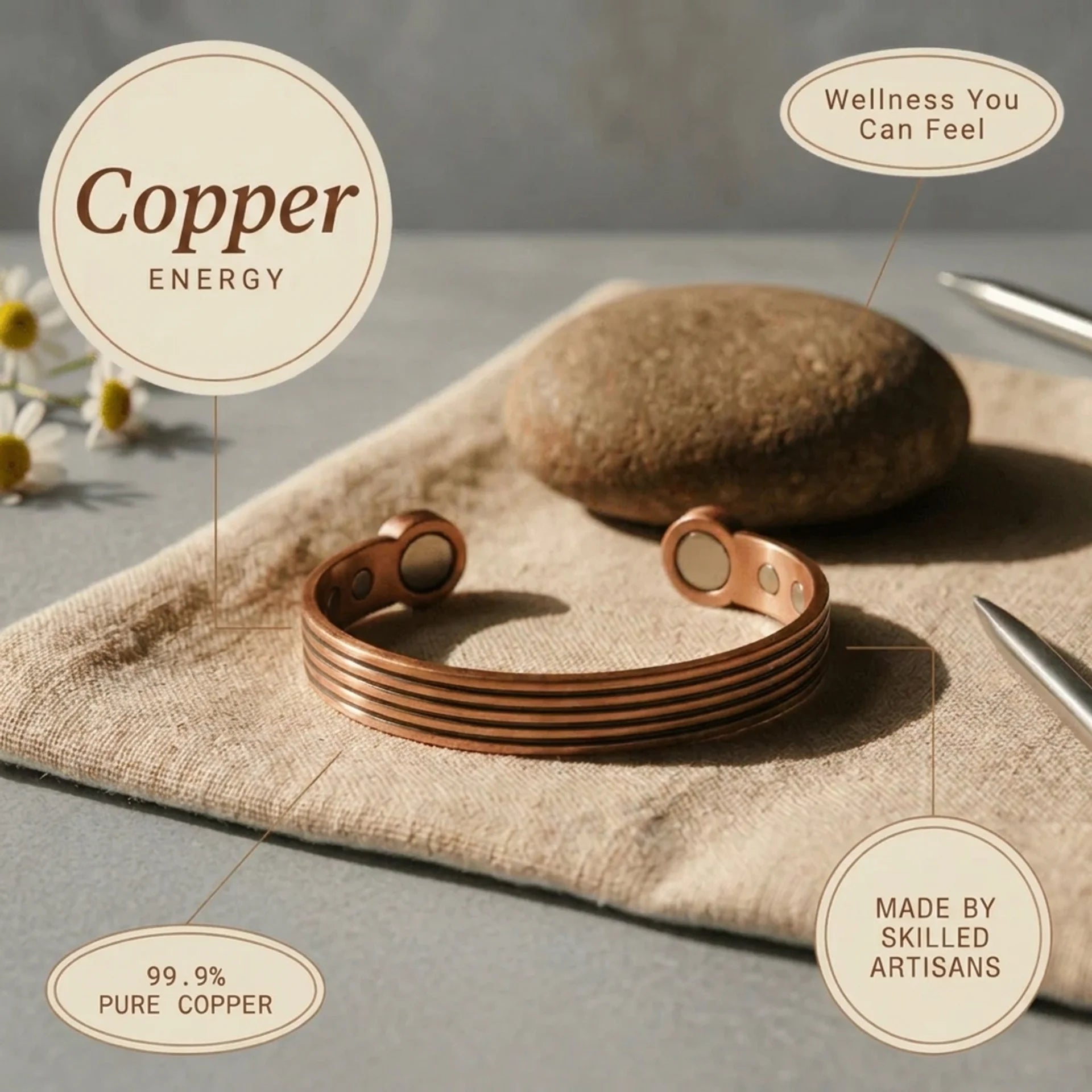 Cora's Stria Copper Bracelet