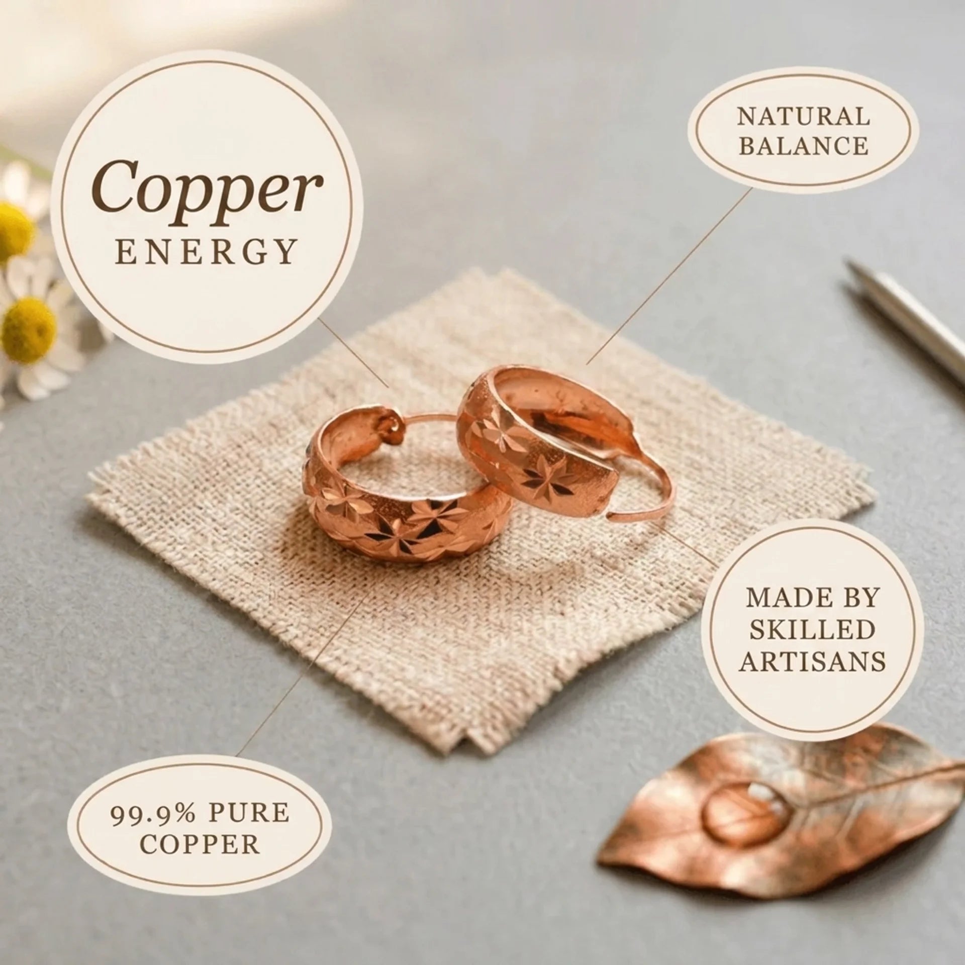 Cora's Starburst Copper Earrings