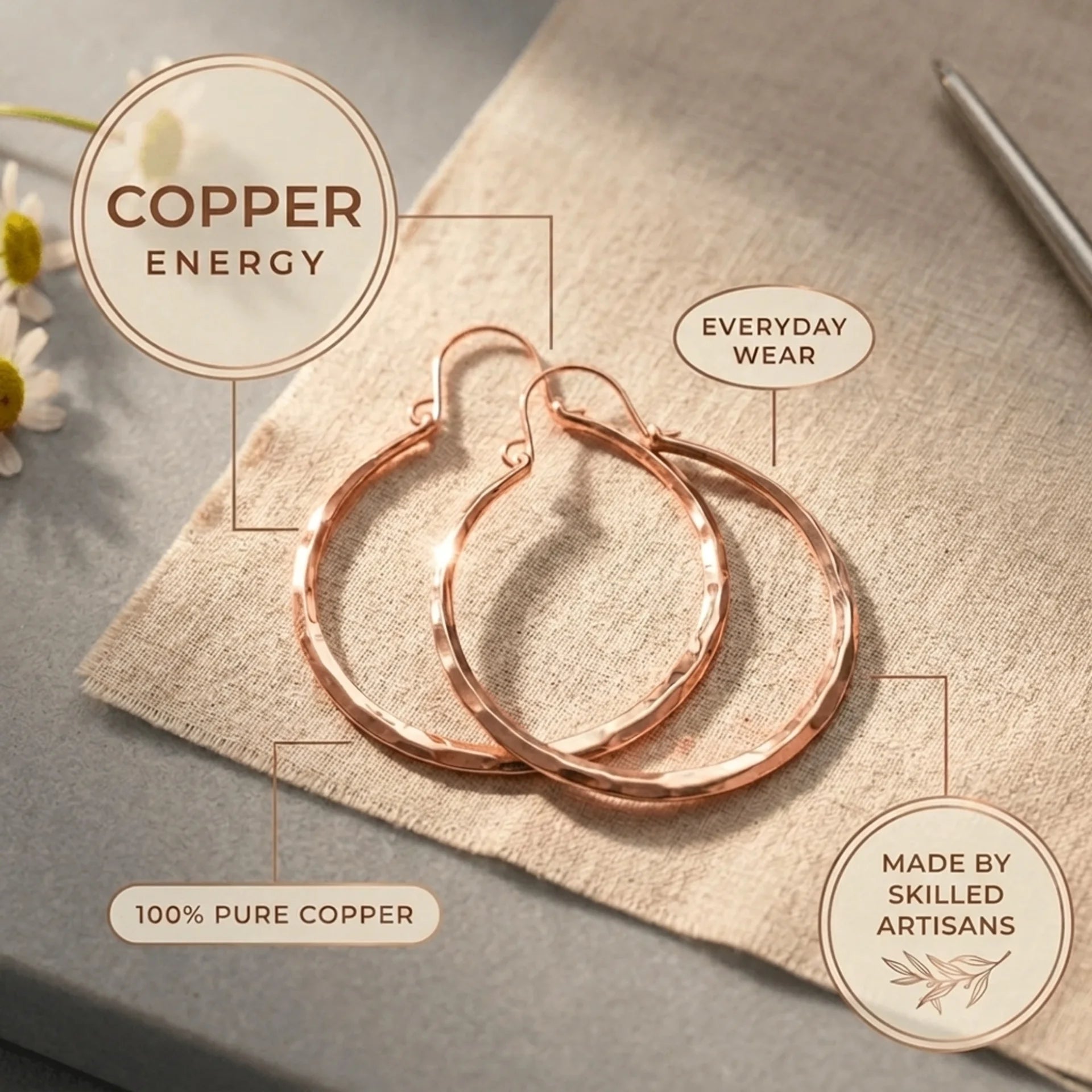 Cora's Glint Copper Earrings