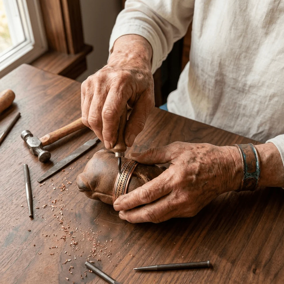 Cora's Chaff Copper Bracelet