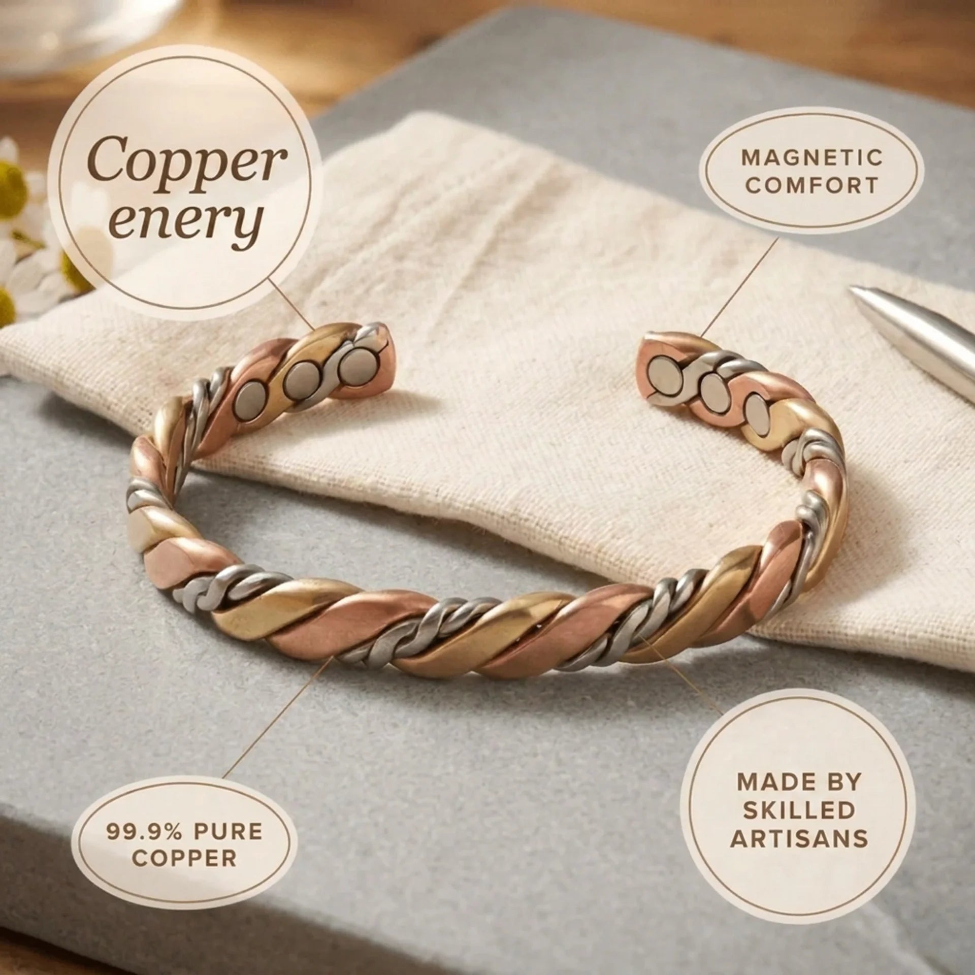 Cora's Trine Copper Bracelet
