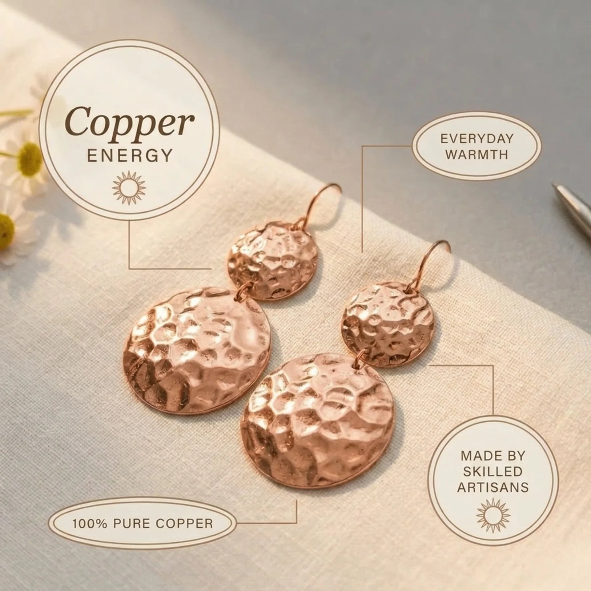 Cora's Starlight Copper Earrings