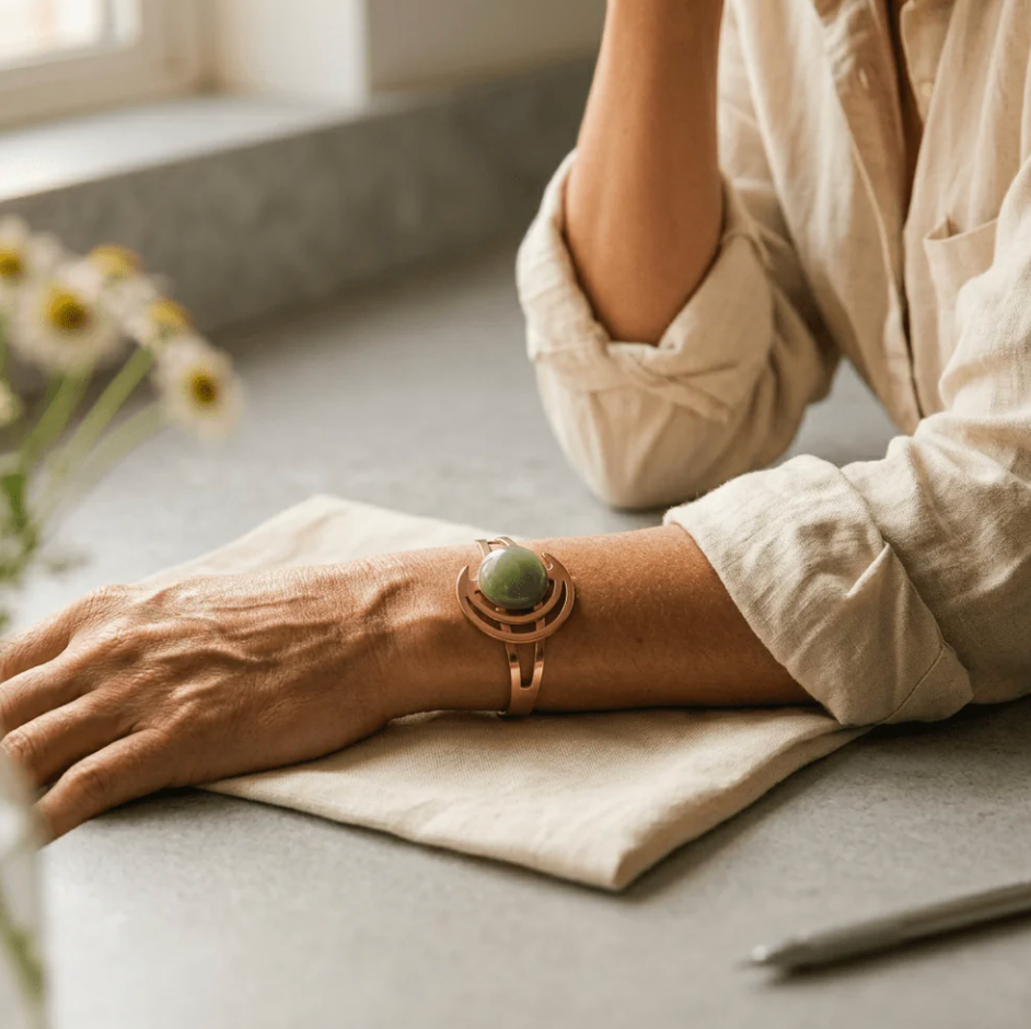 Cora's Lunara Green Copper Bracelet