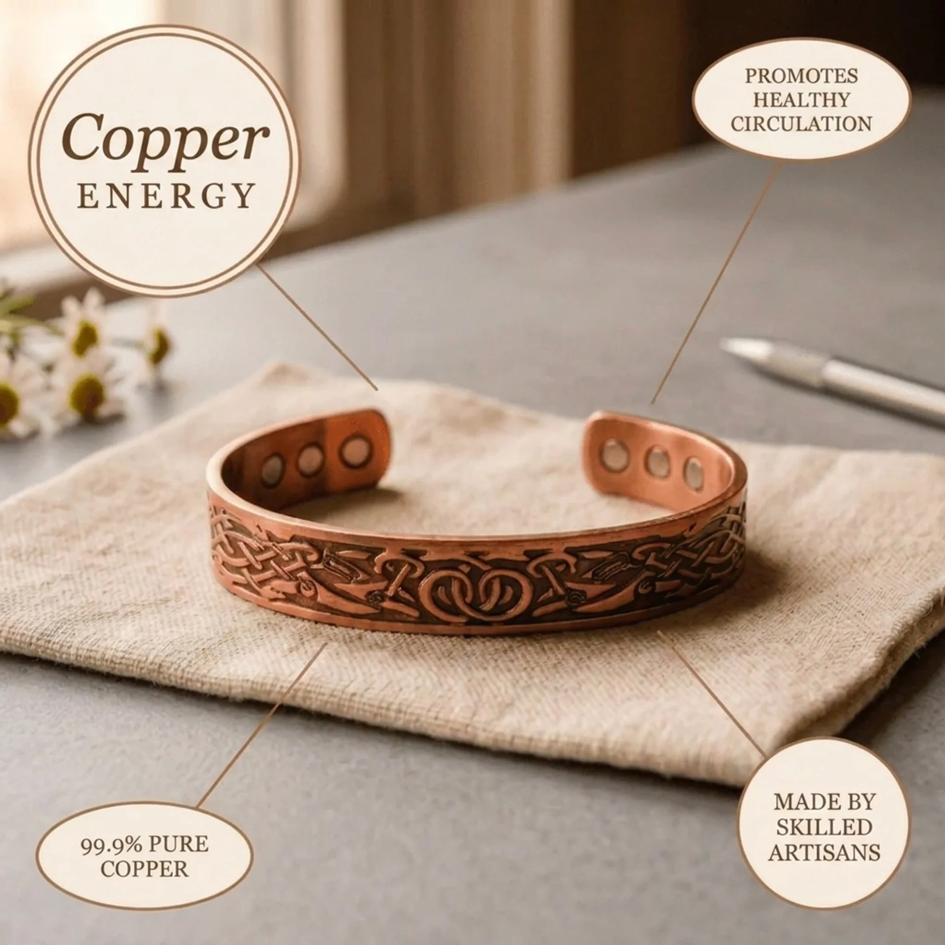 Cora's Knotwork Copper Bracelet