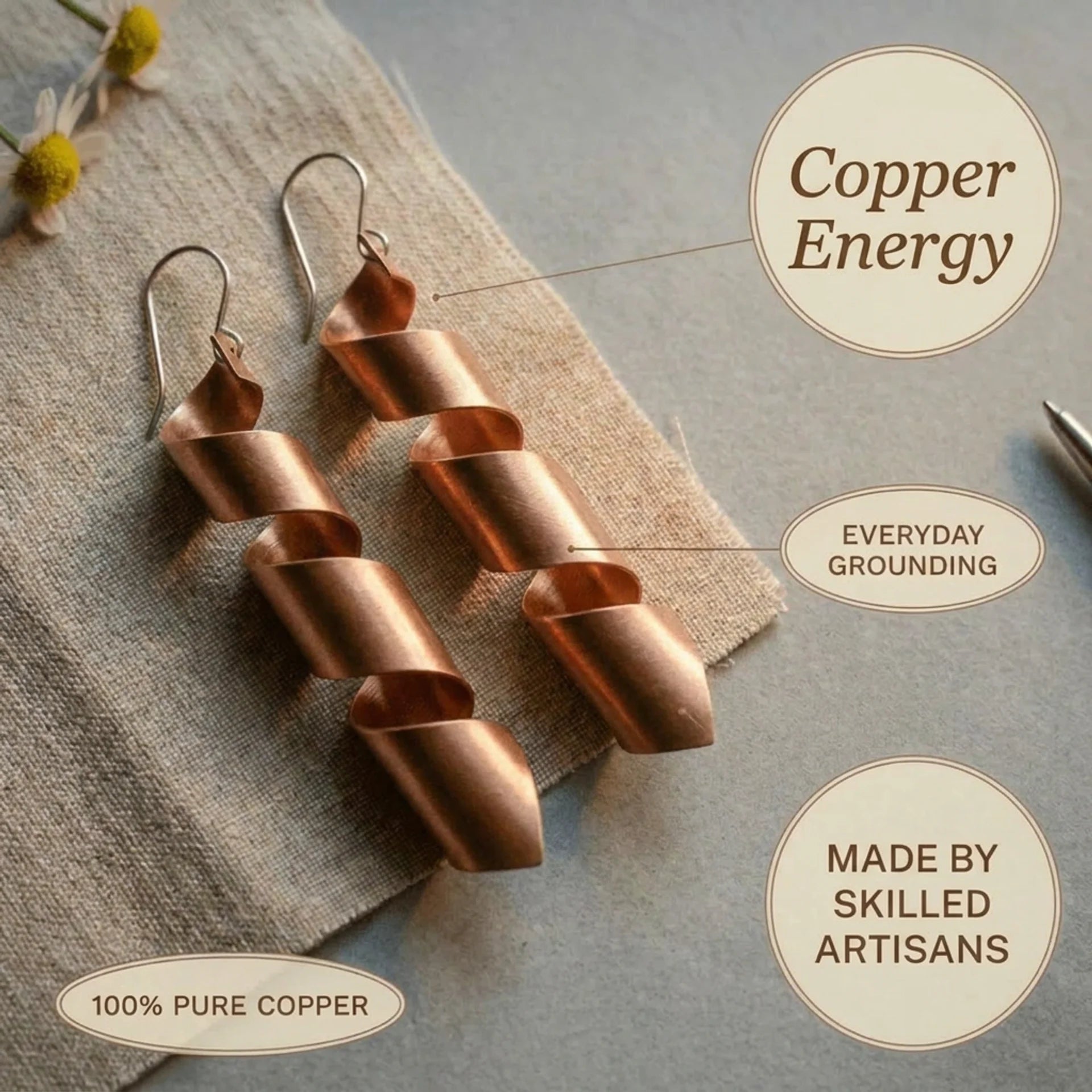 Cora's Helix Copper Earrings