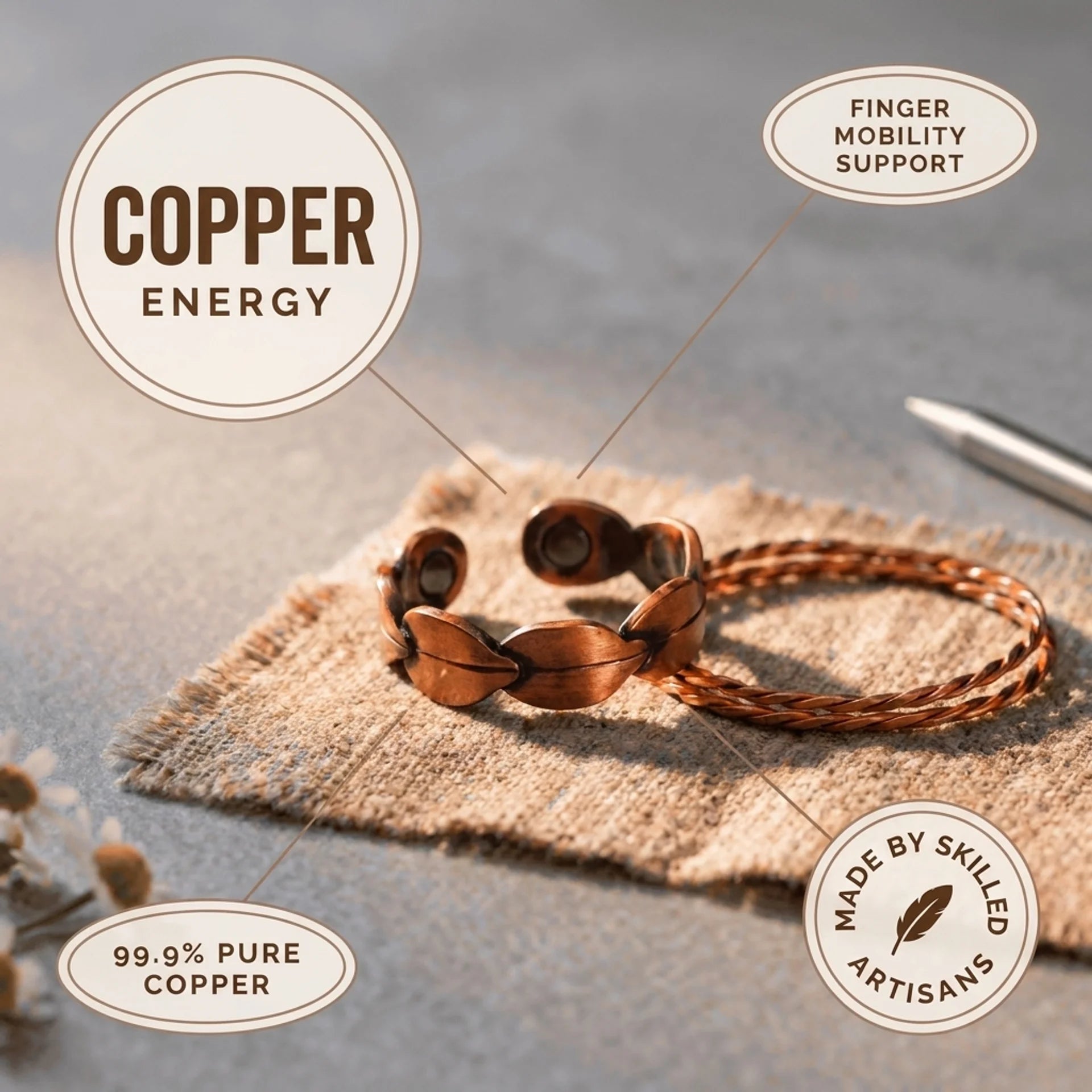 Cora's Laurus Copper Ring