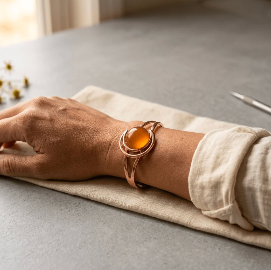 Cora's Solara Orange Copper Bracelet