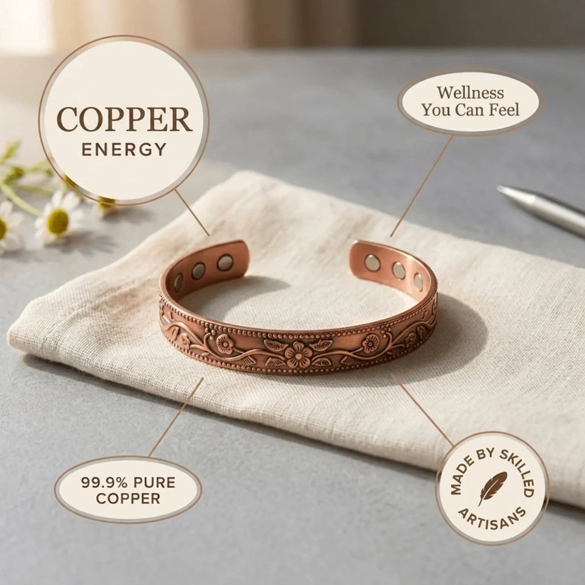 Cora's Festoon Copper Bracelet