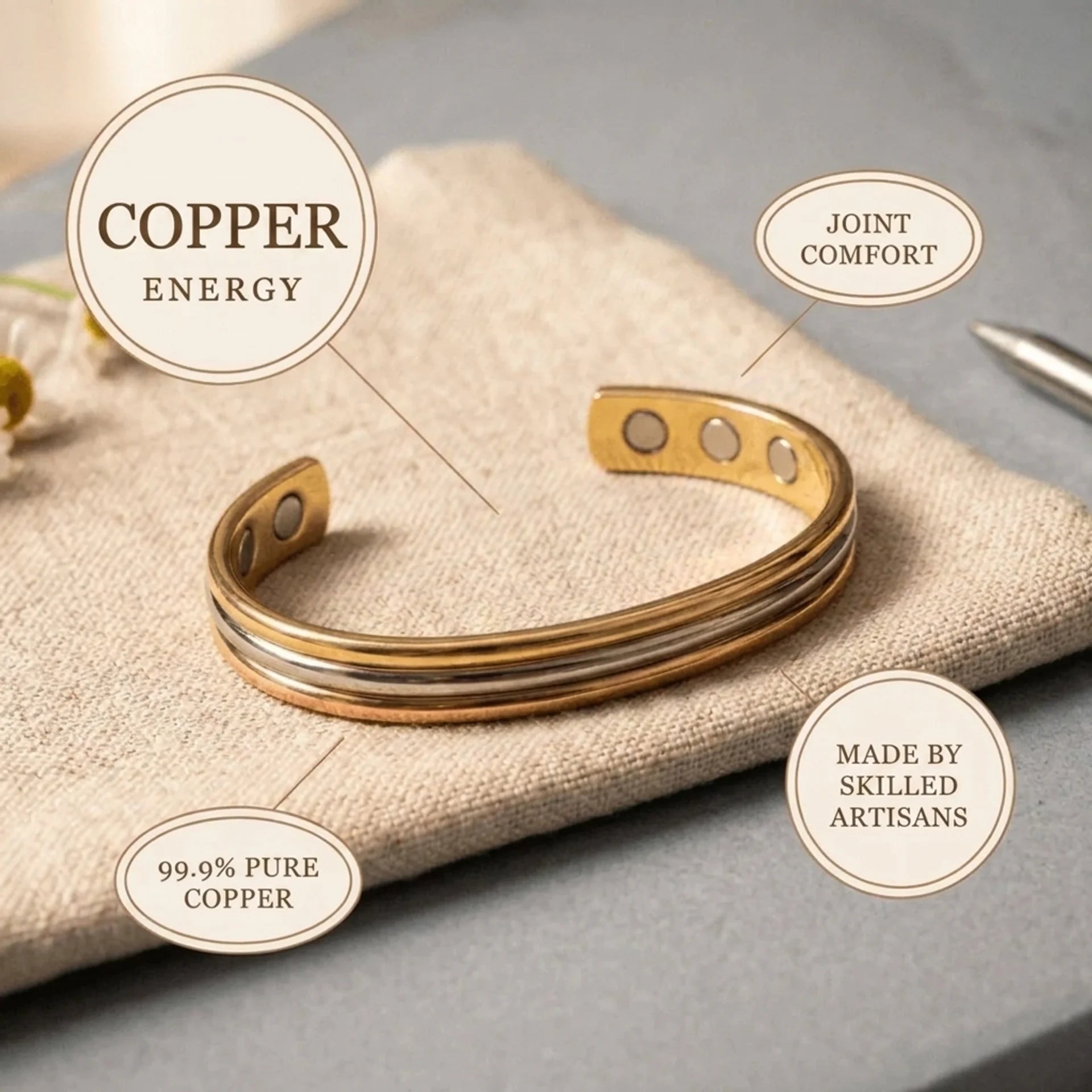Cora's Seam Copper Bracelet