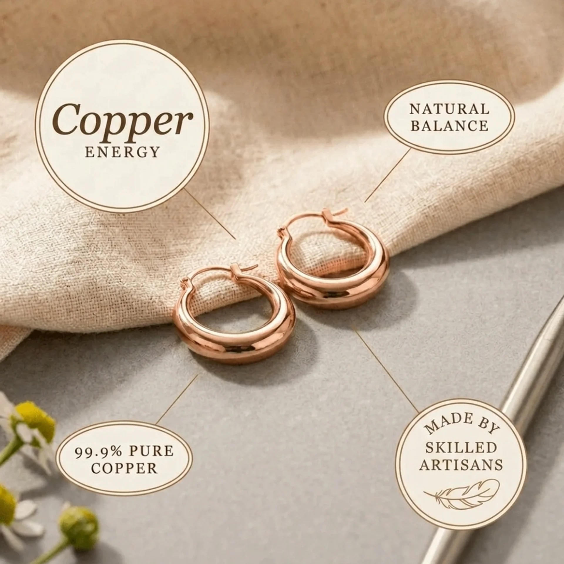 Cora's  Aurora Copper Hoop Earrings