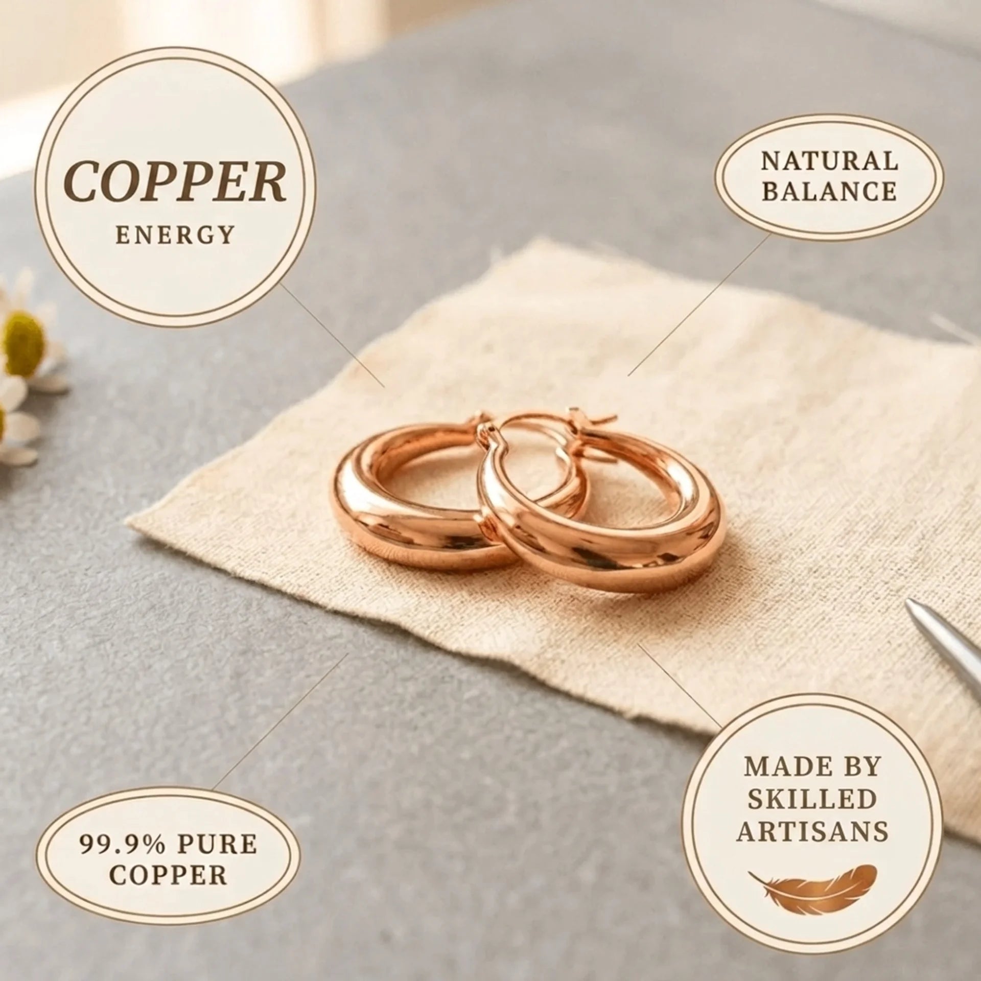 Cora's Elara Copper Hoop Earrings