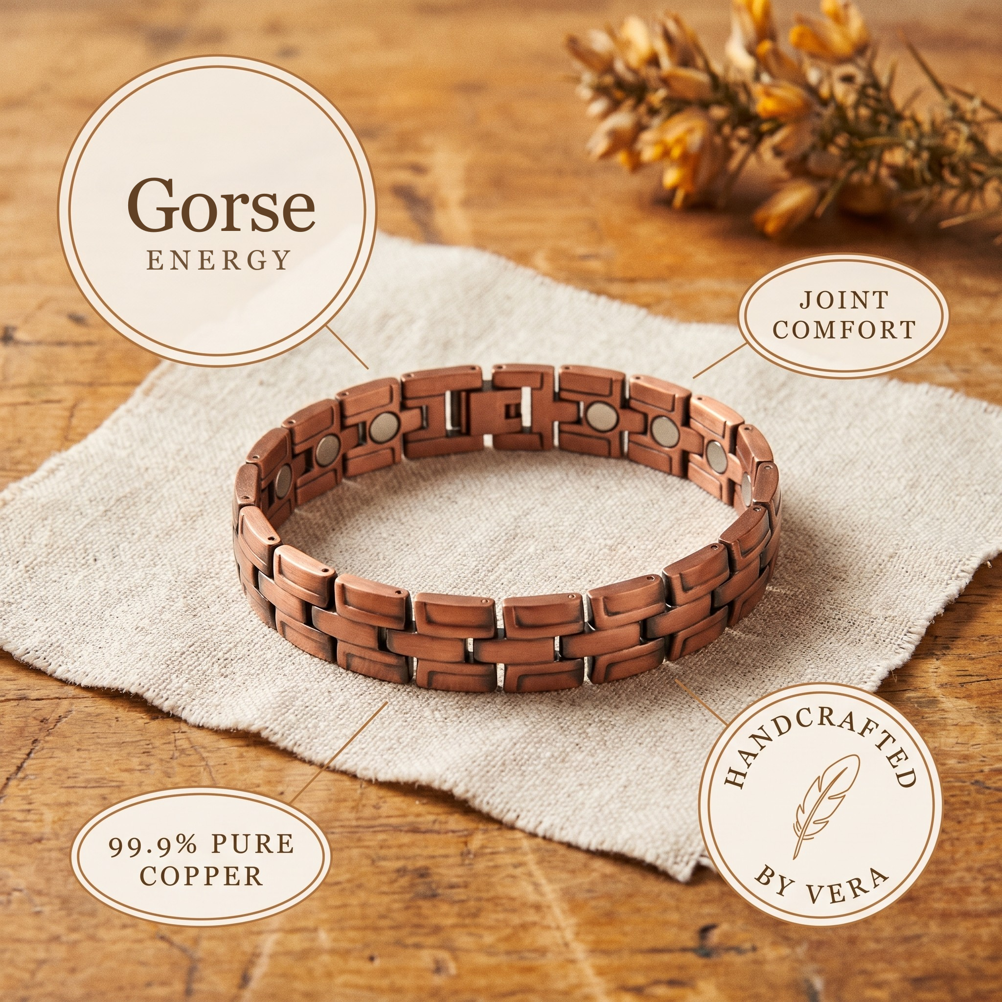 Cora's Gorse Men's Copper Bracelet