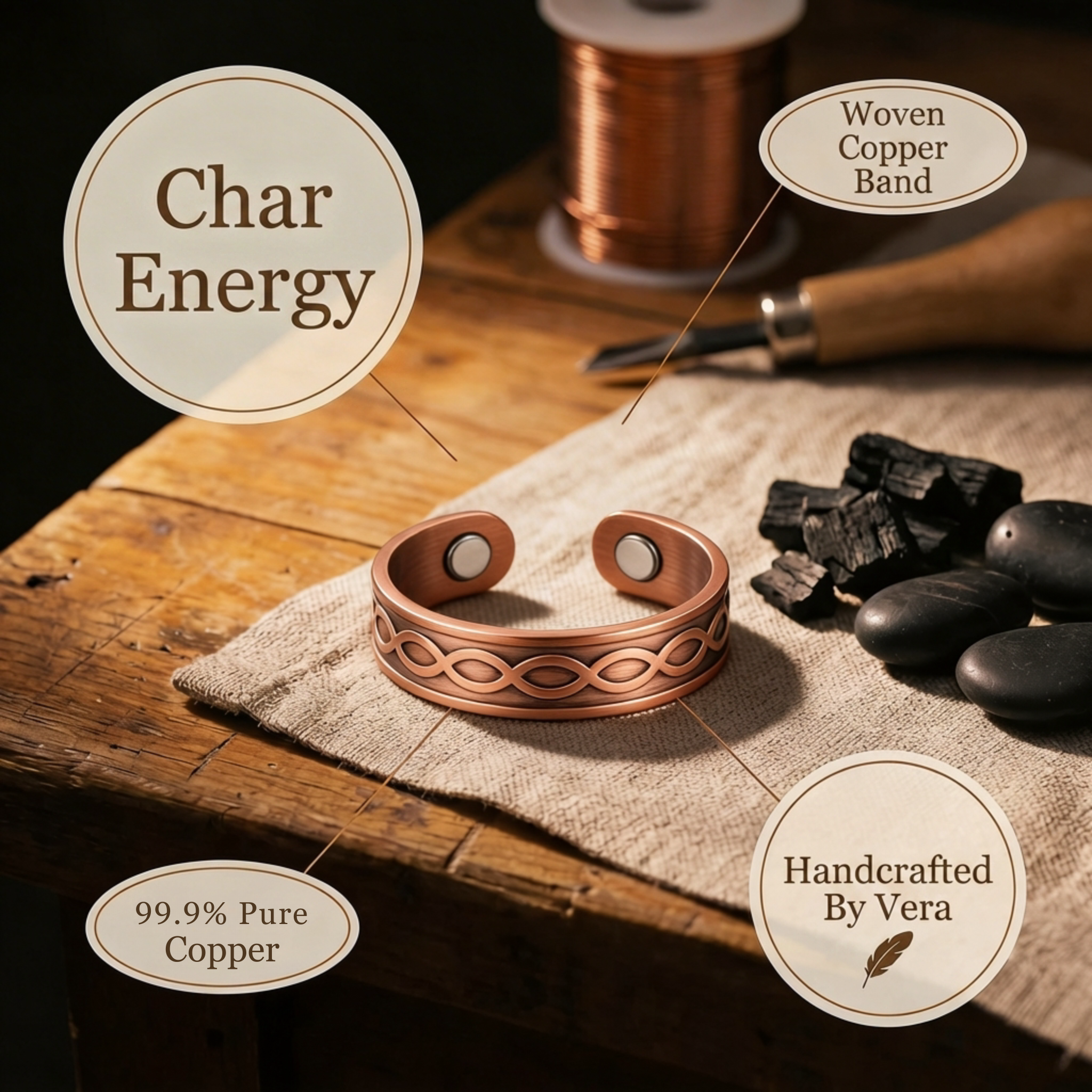 Cora's Char Copper Ring
