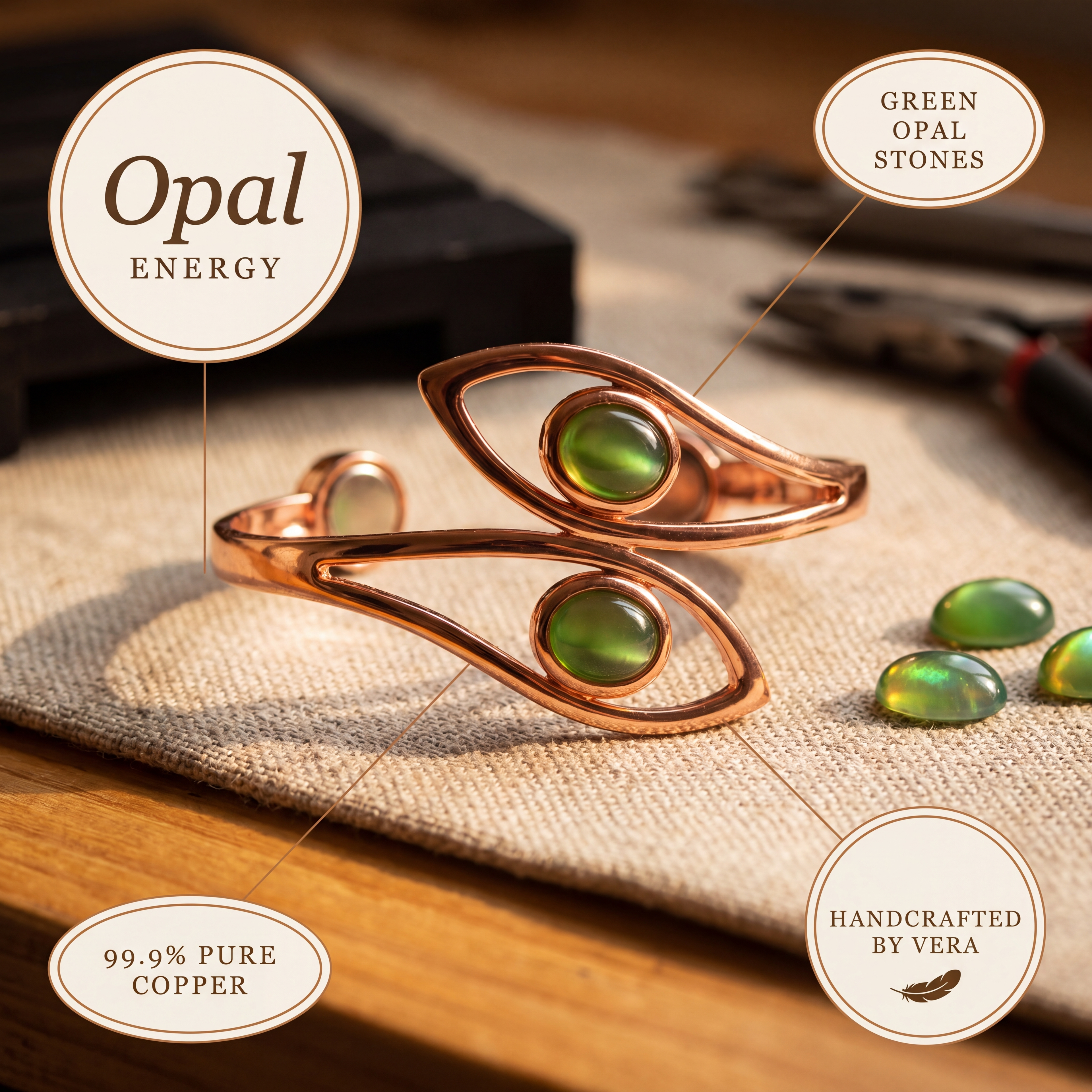 Cora's Opal Copper Bracelet