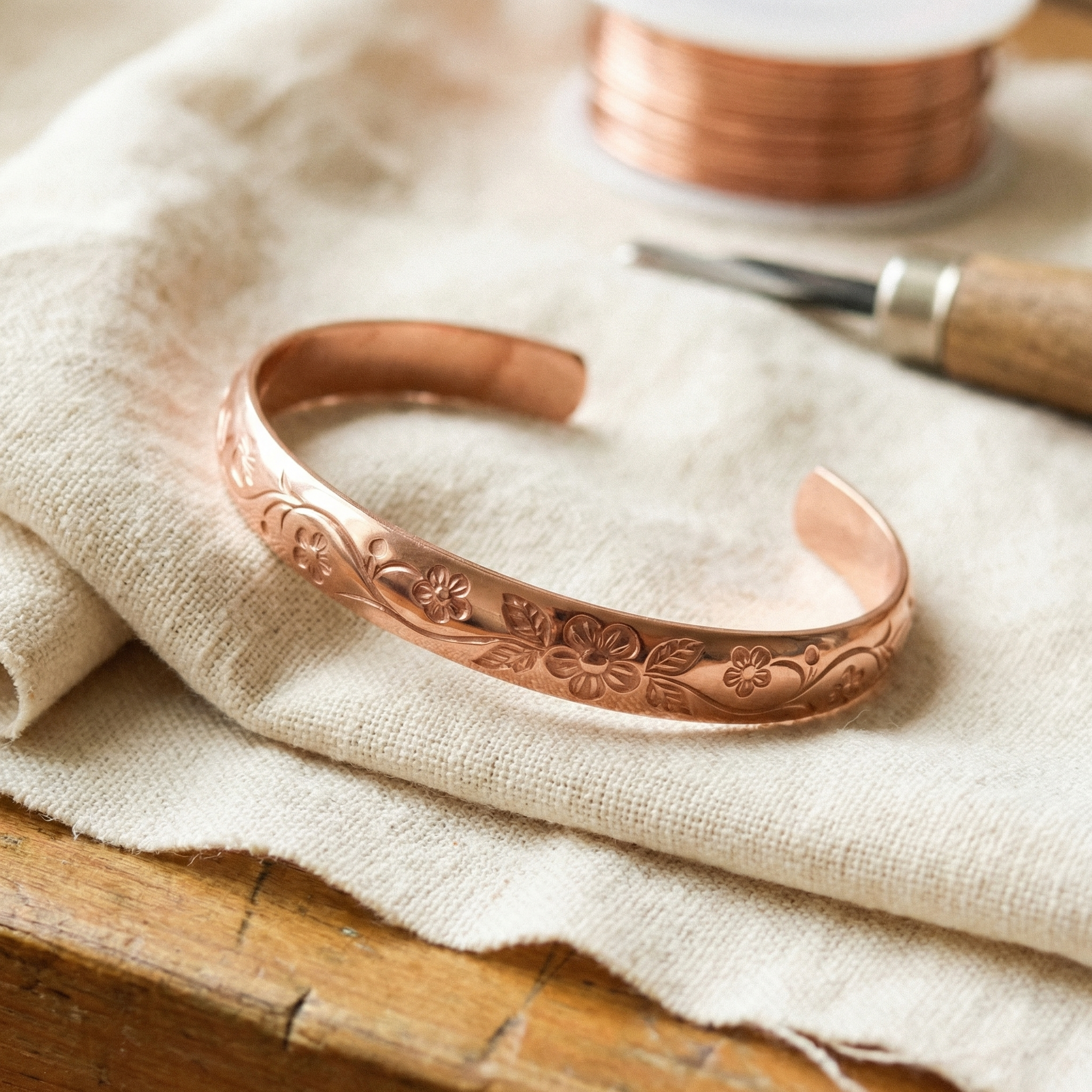 Cora's Garland Copper Bracelet