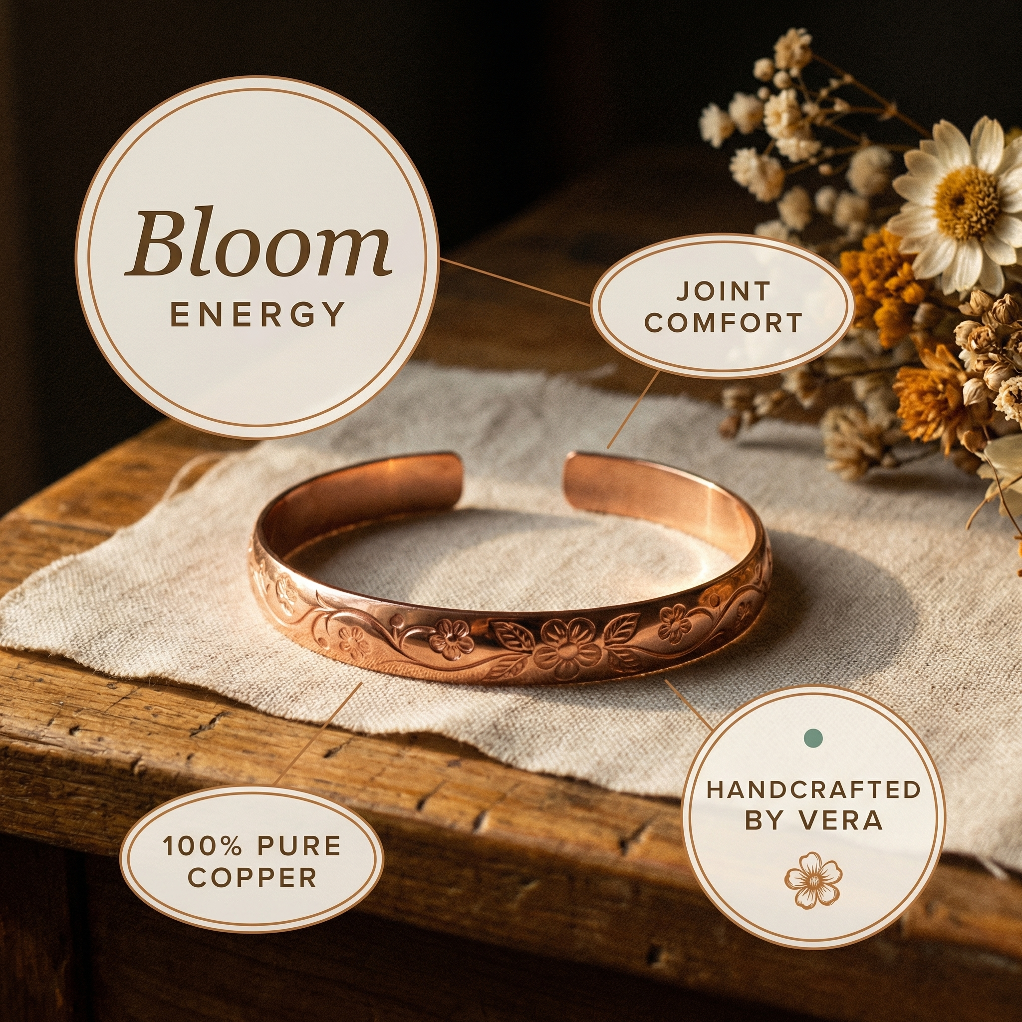 Cora's Bloom Copper Bracelet