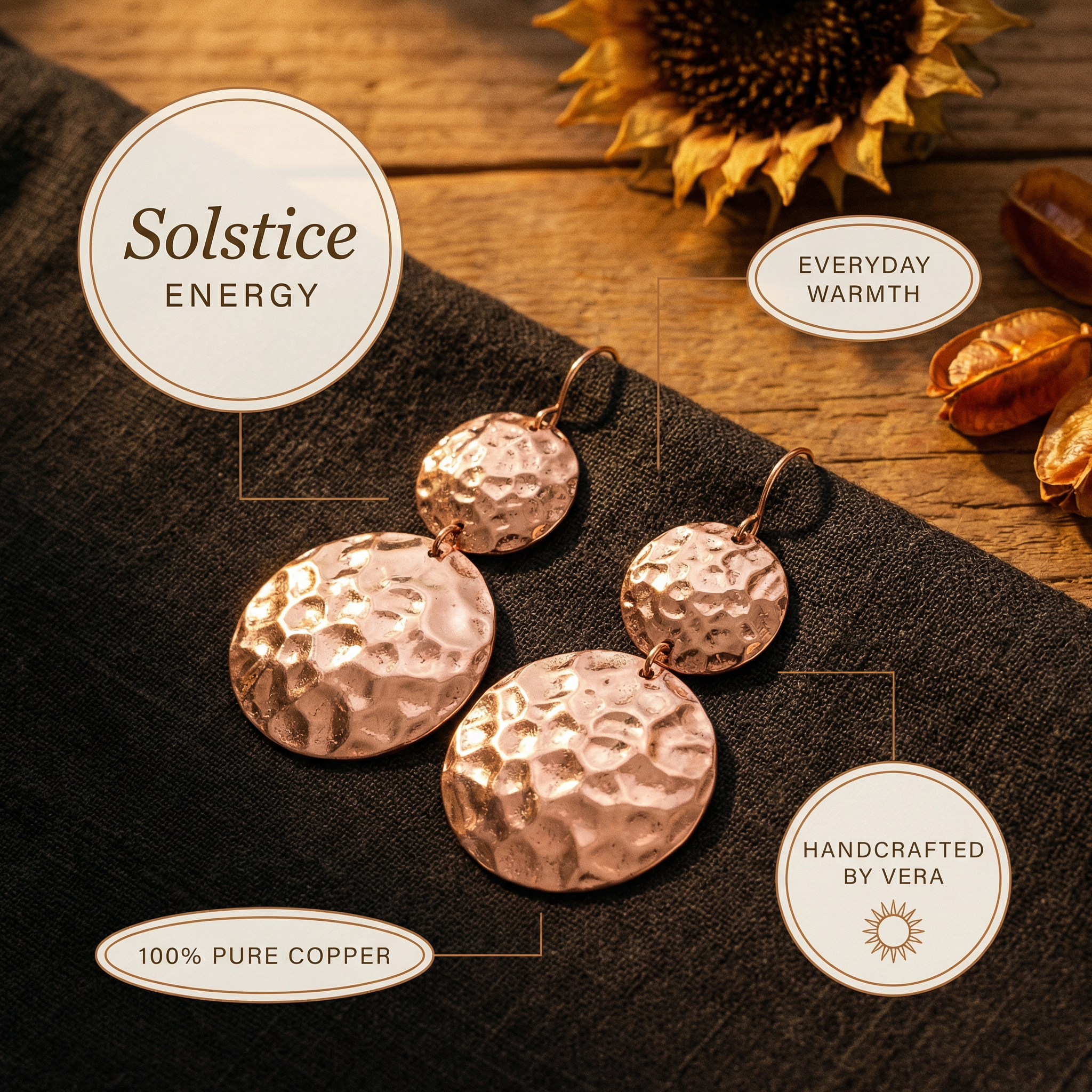 Cora's Solstice Copper Earrings