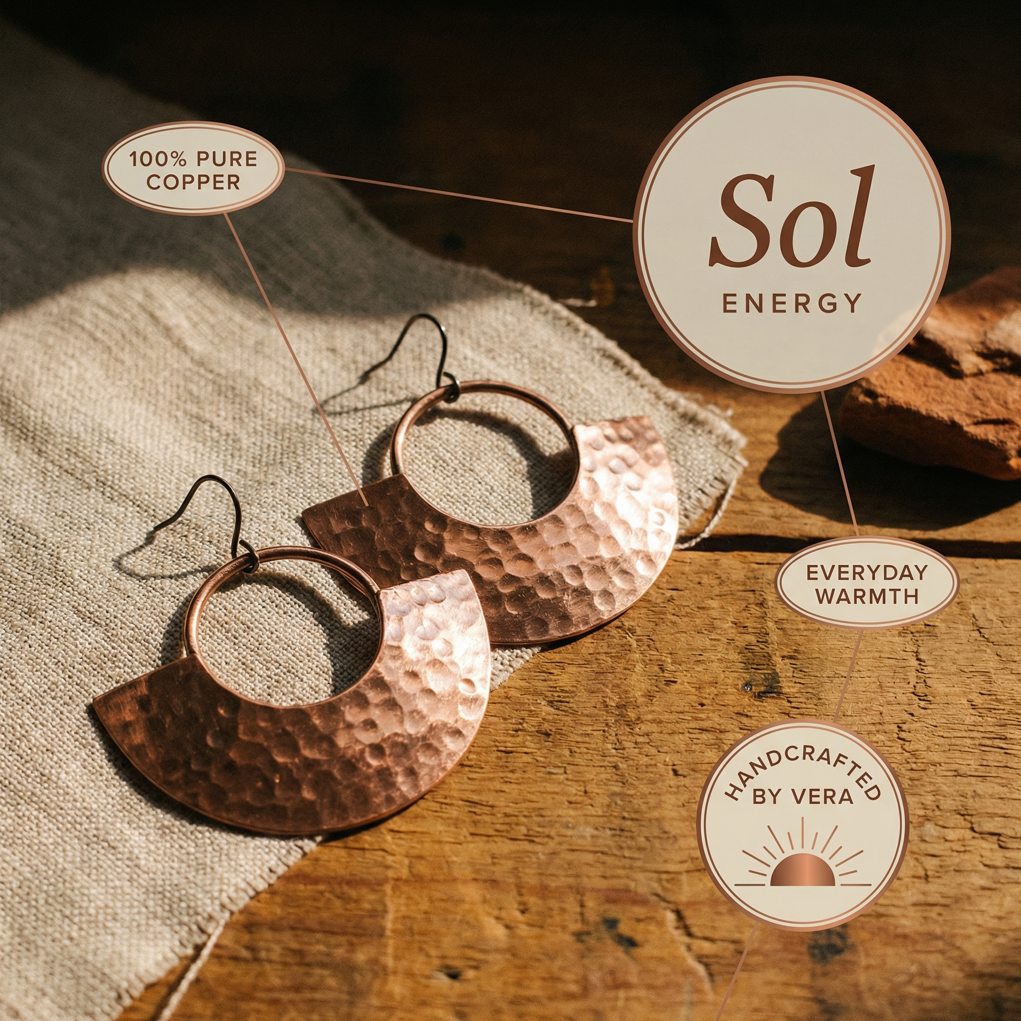 Cora's Sol Copper Earrings