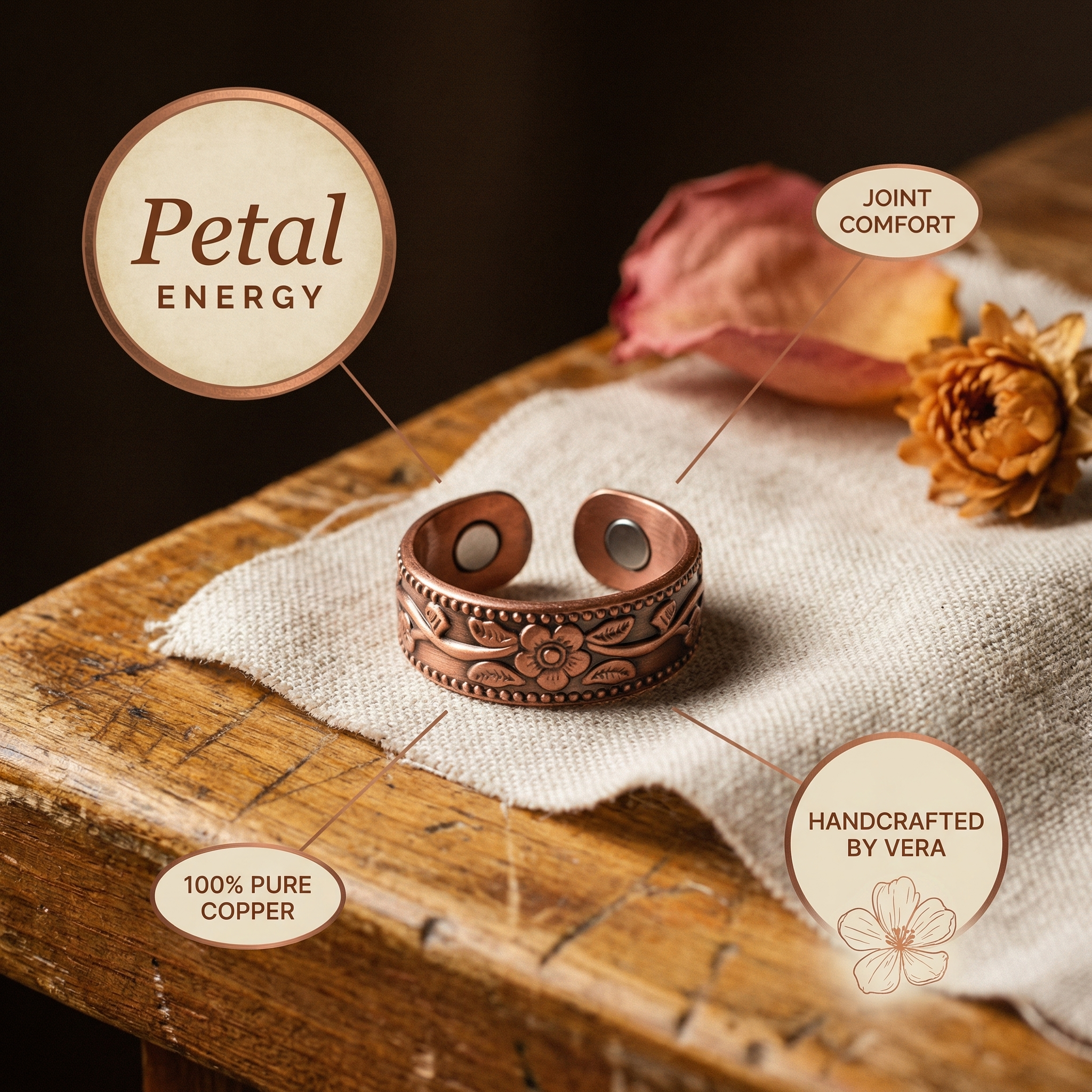 Cora's Petal Copper Ring