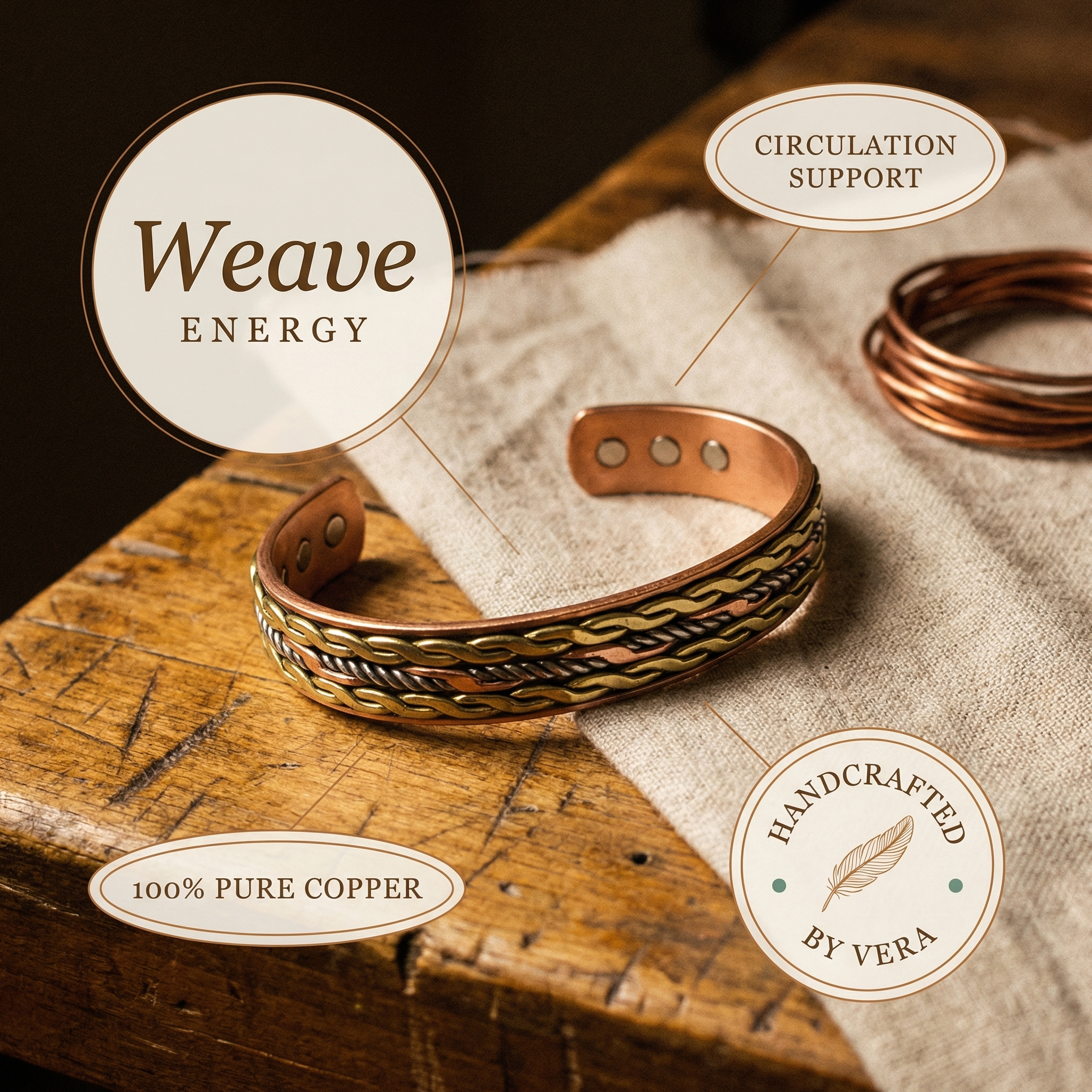 Cora's Weave Copper Bracelet