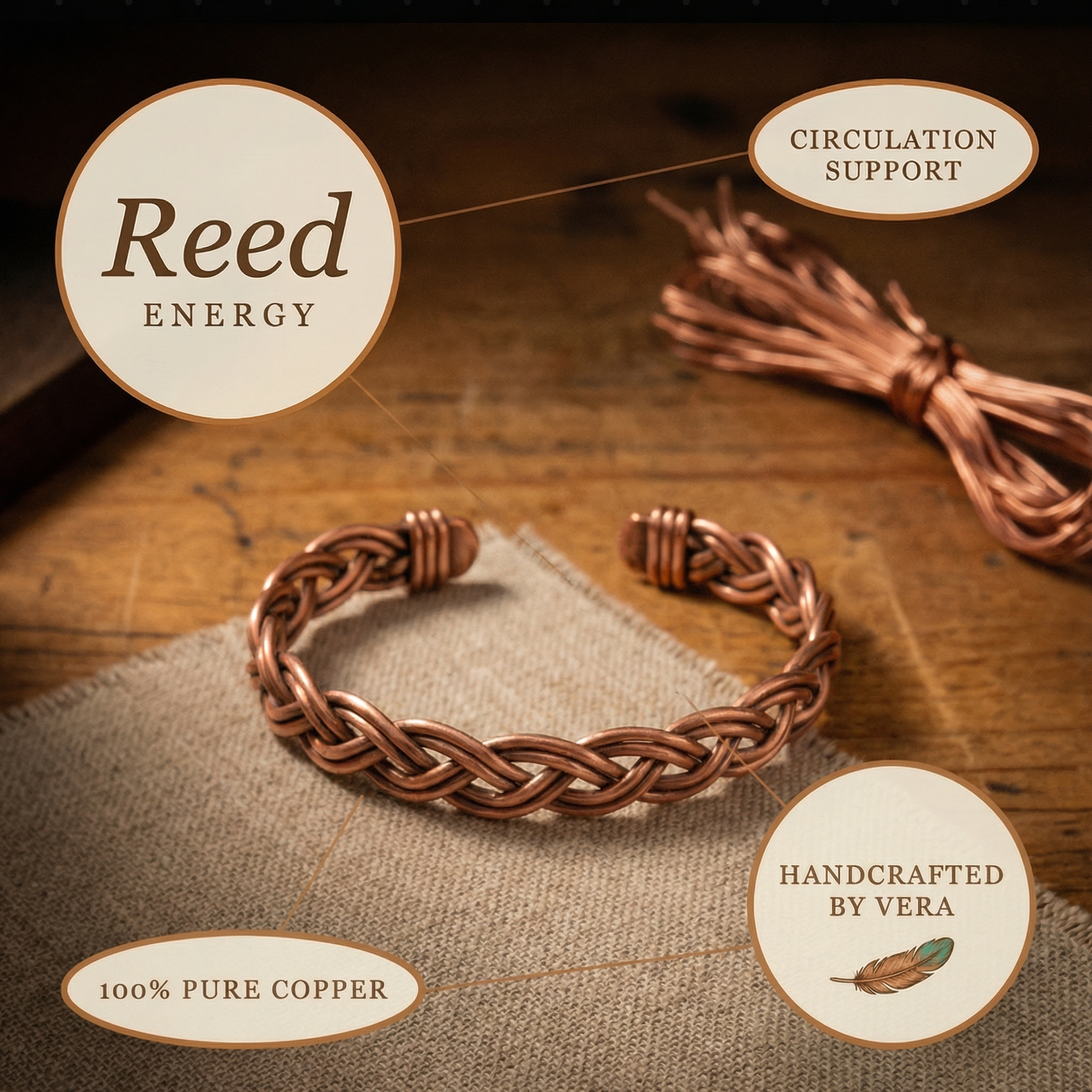 Cora's Reed Copper Anklet