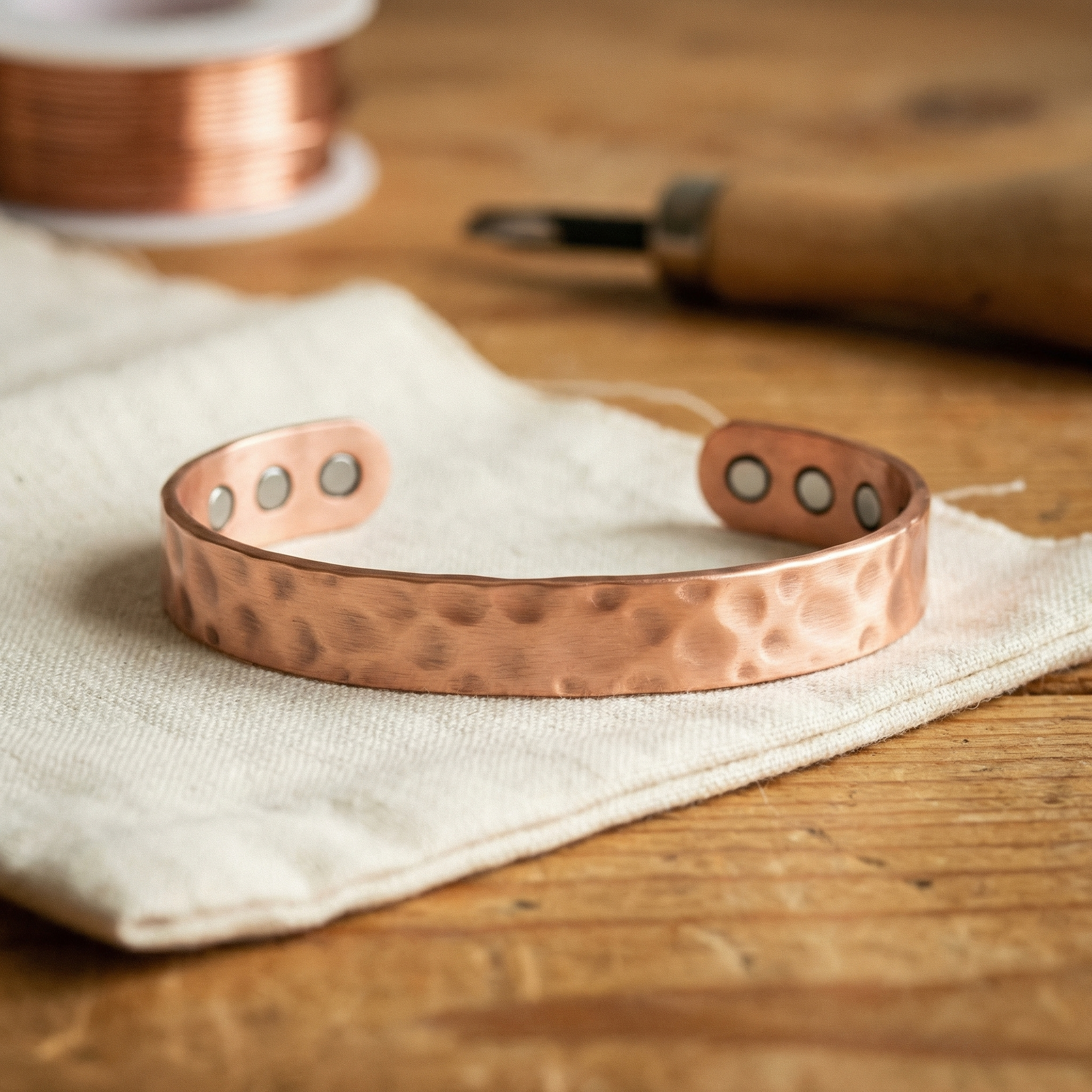 Cora's Lodestone Copper Bracelet