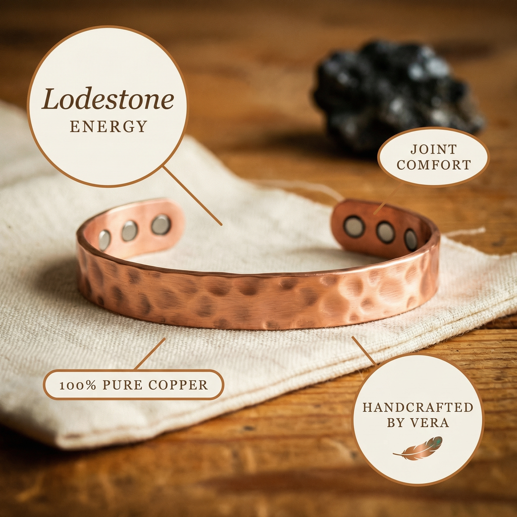 Cora's Lodestone Copper Bracelet