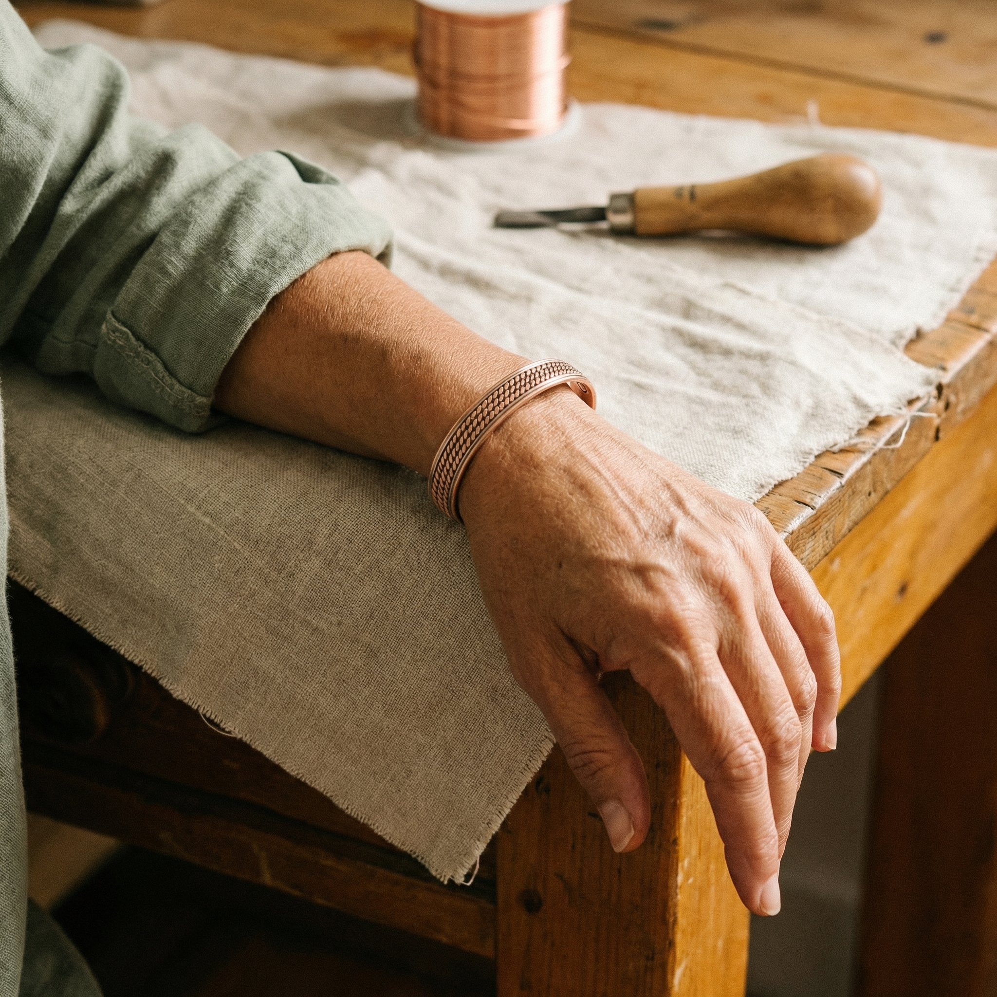 Cora's Wave Copper Bracelet
