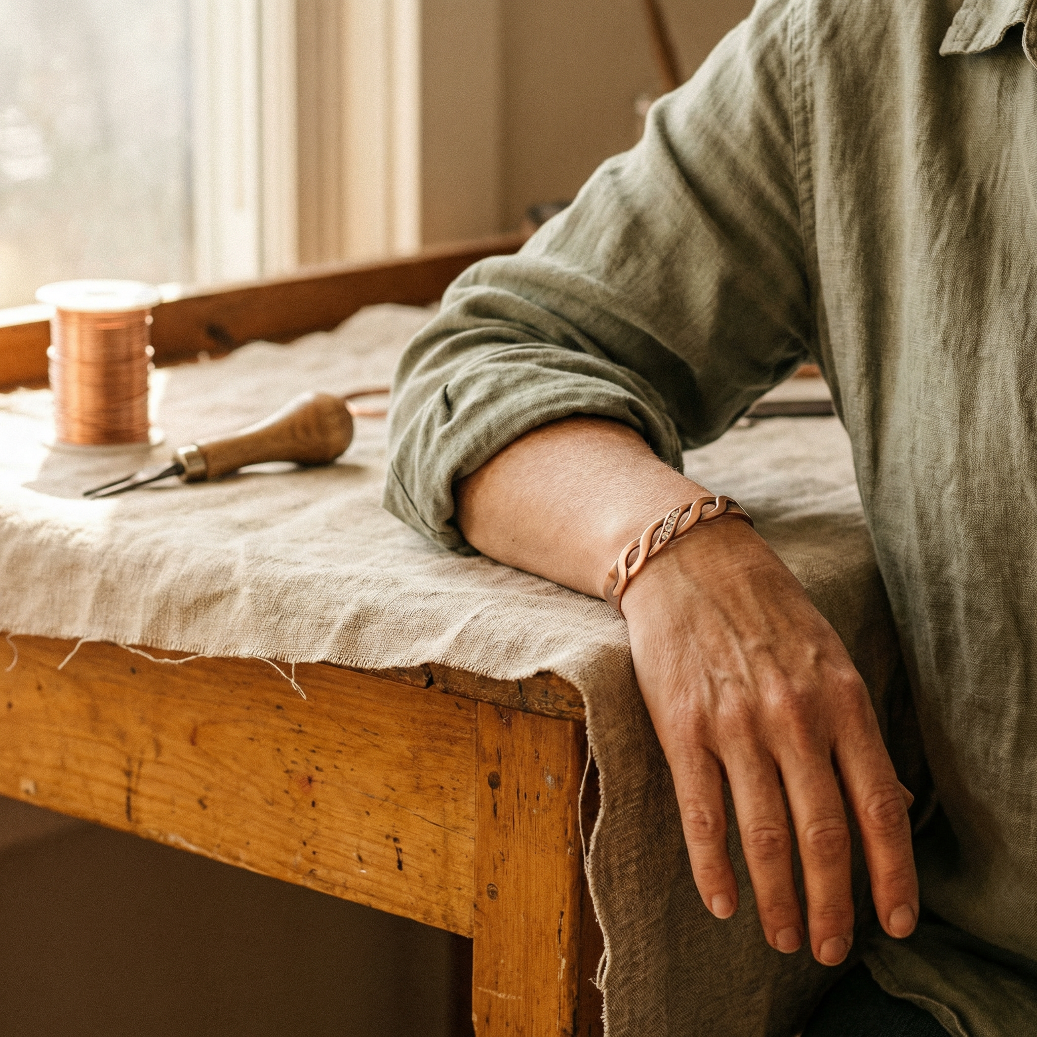 Cora's Seam Copper Bracelet