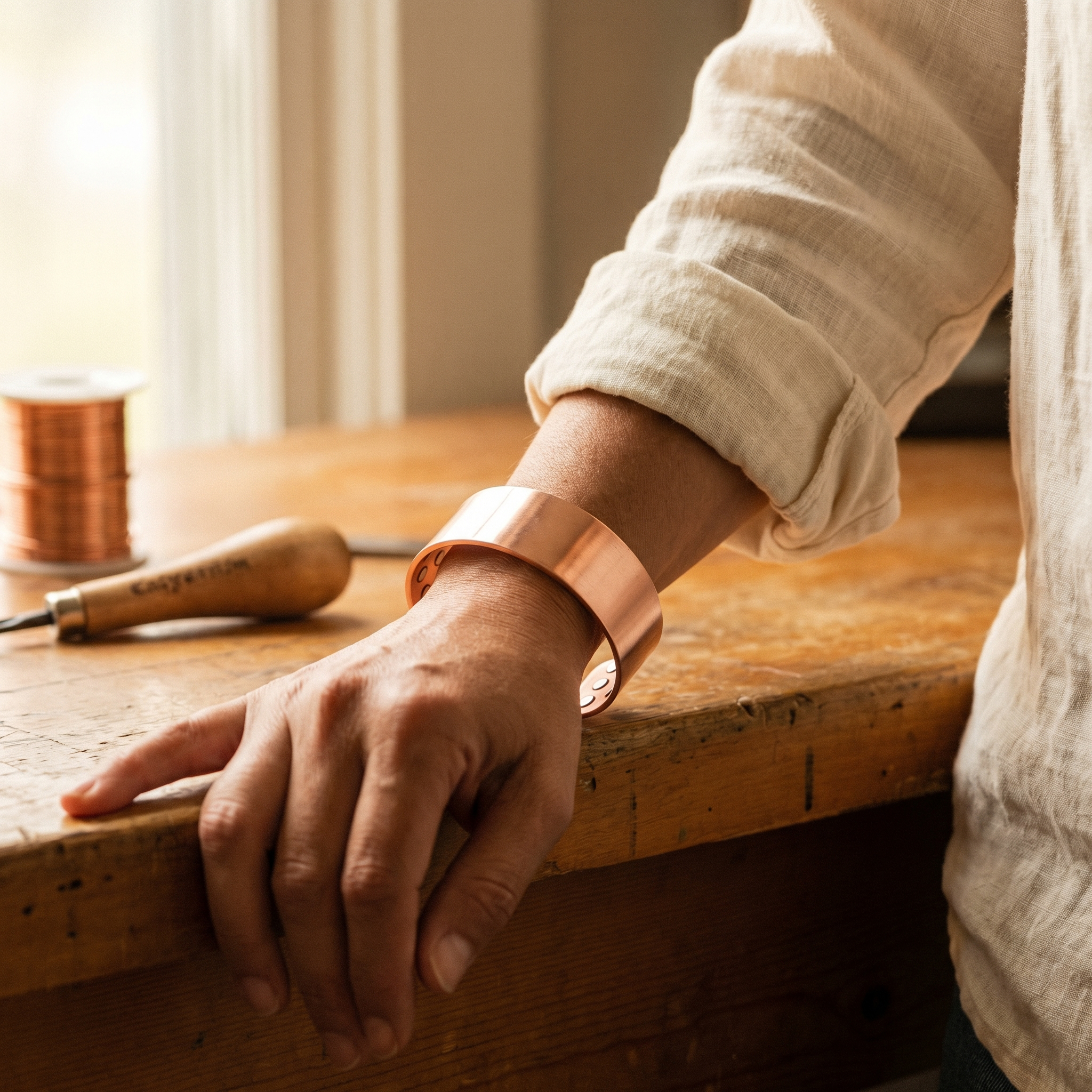 Cora's Anvil Copper Bracelet