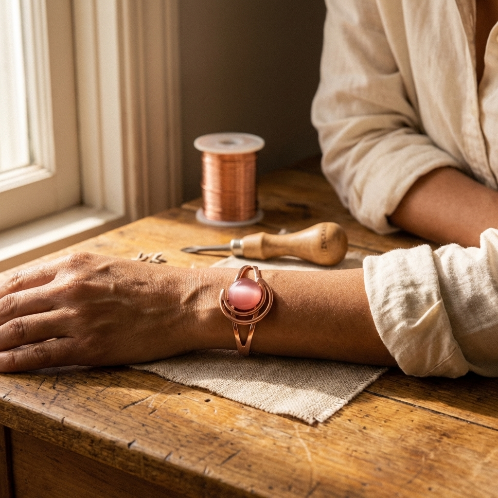 Cora's Sphere Pink Copper Bracelet