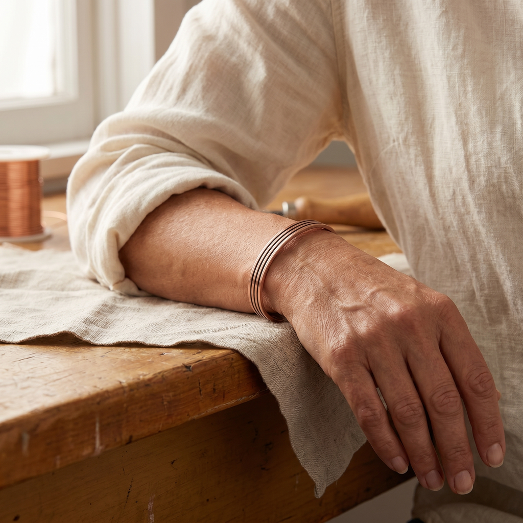 Cora's Sage Copper Bracelet