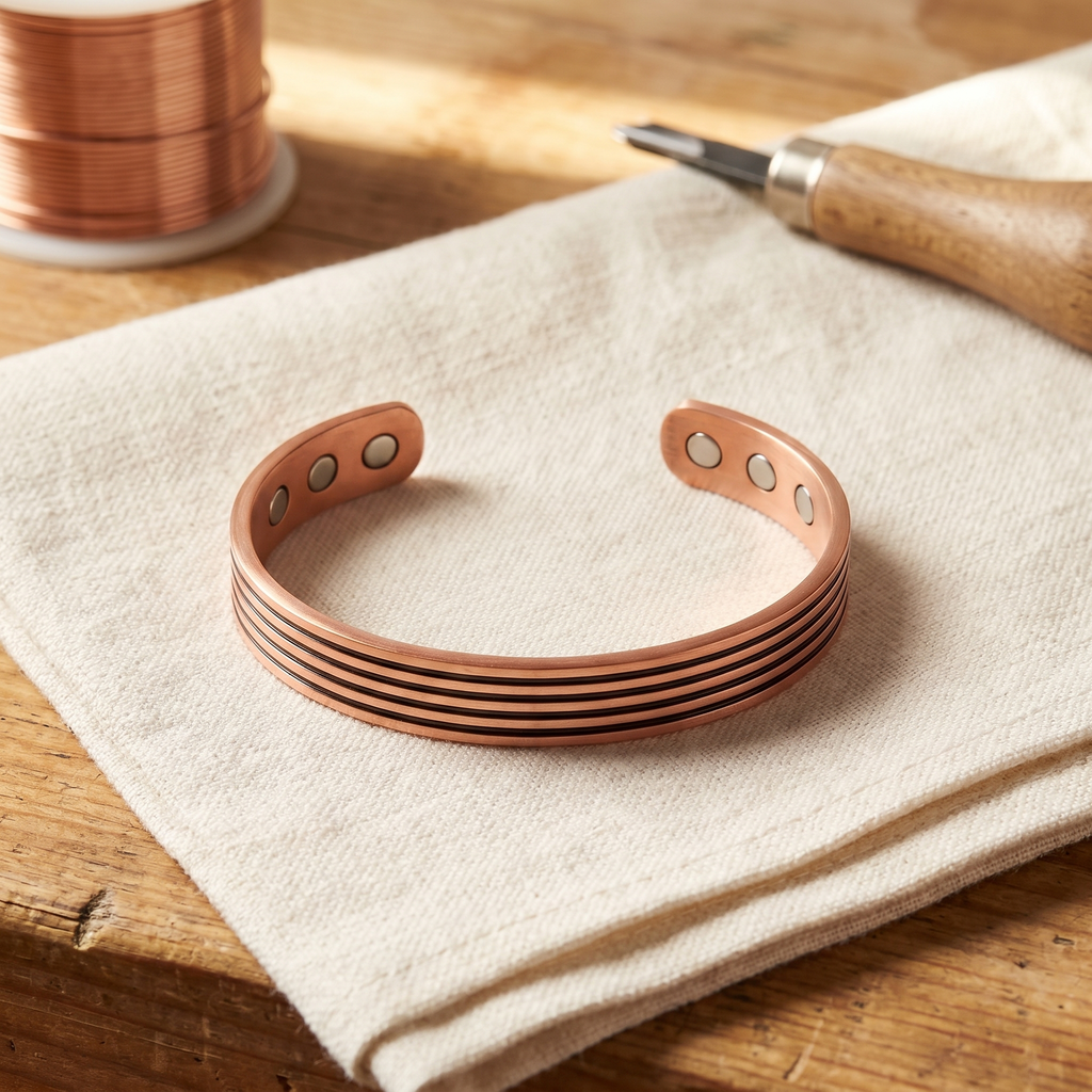 Cora's Sage Copper Bracelet