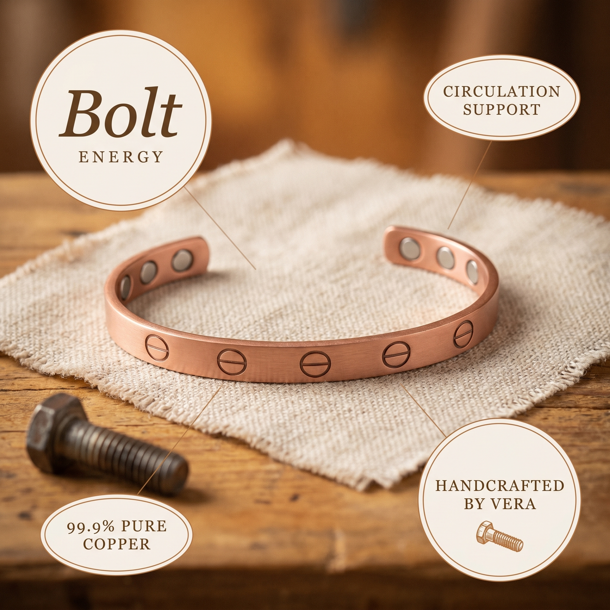 Cora's Bolt Copper Bracelet