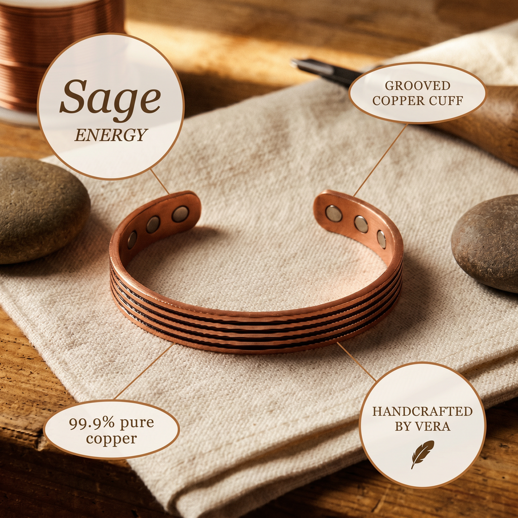 Cora's Sage Copper Bracelet