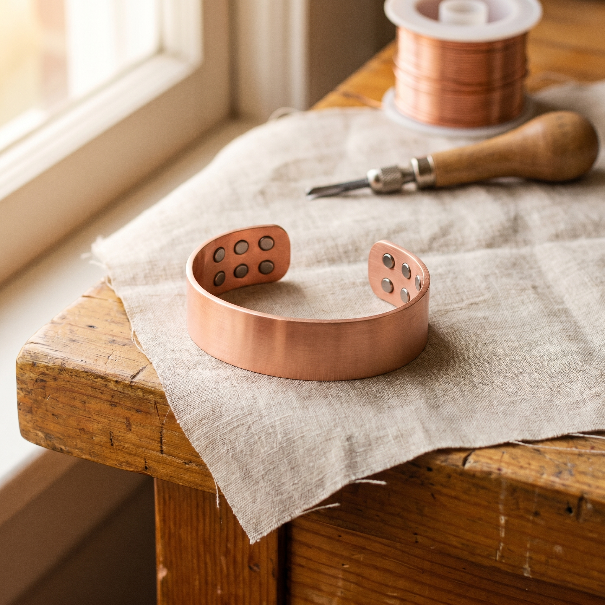 Cora's Anvil Copper Bracelet