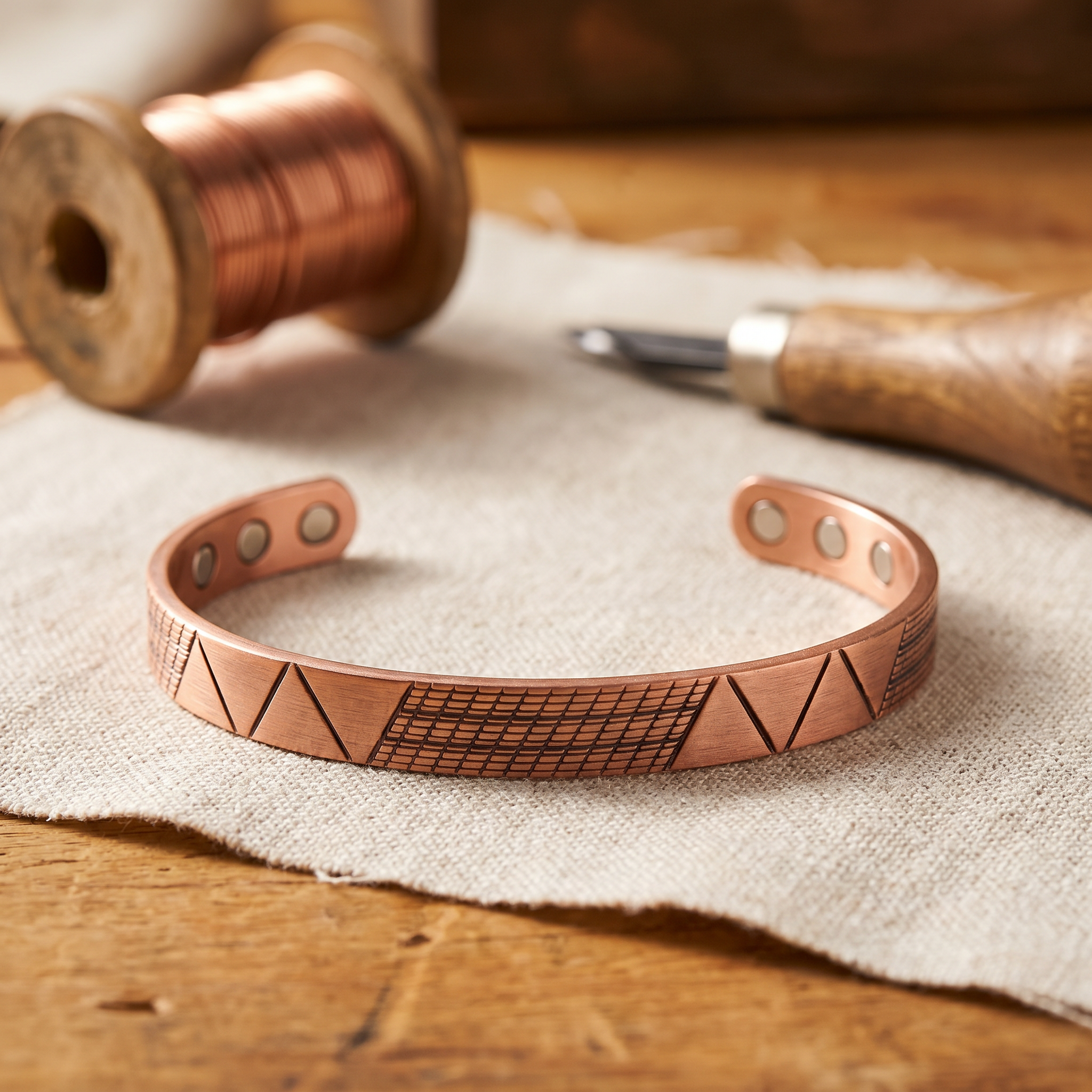 Cora's Crest Copper Bracelet