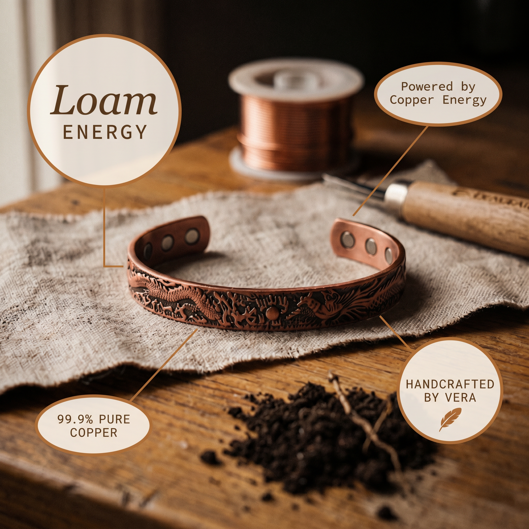 Cora's Loam Copper Bracelet