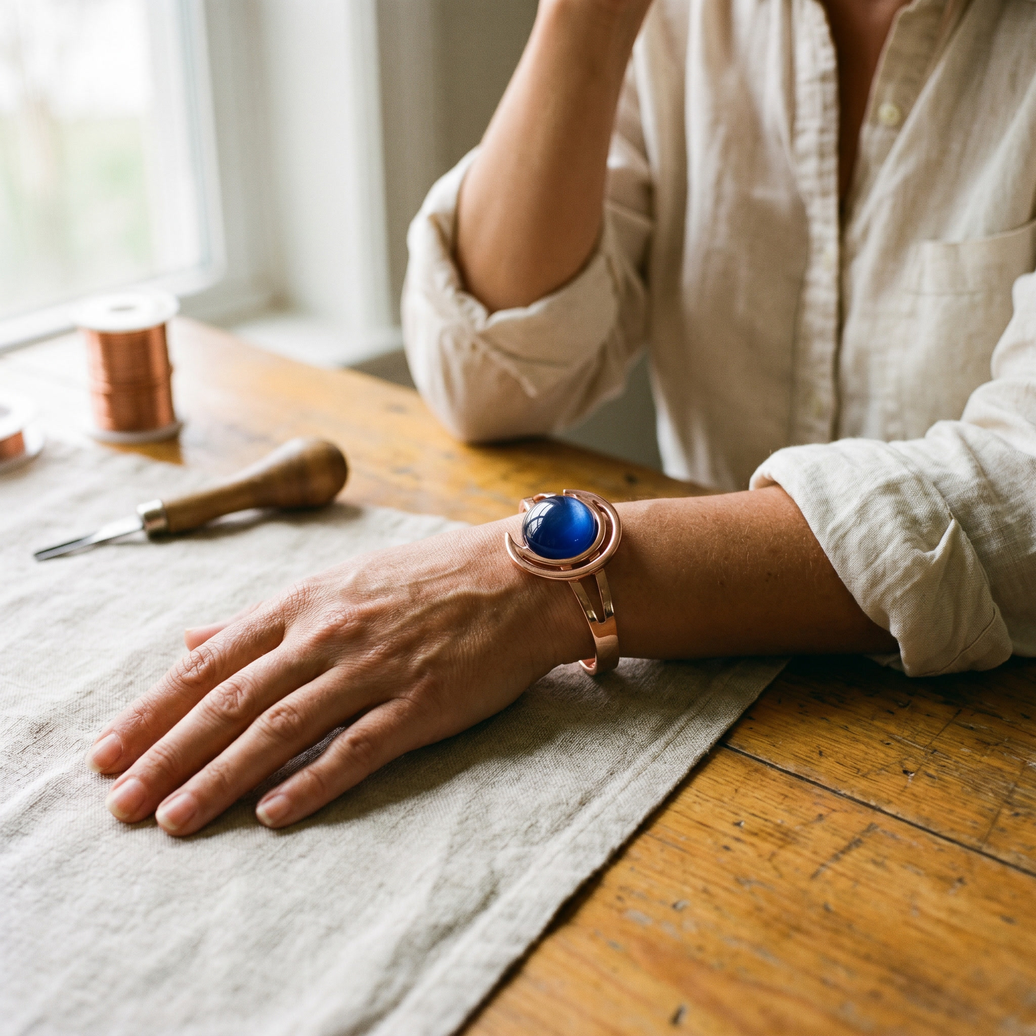 Cora's Sphere Copper Bracelet