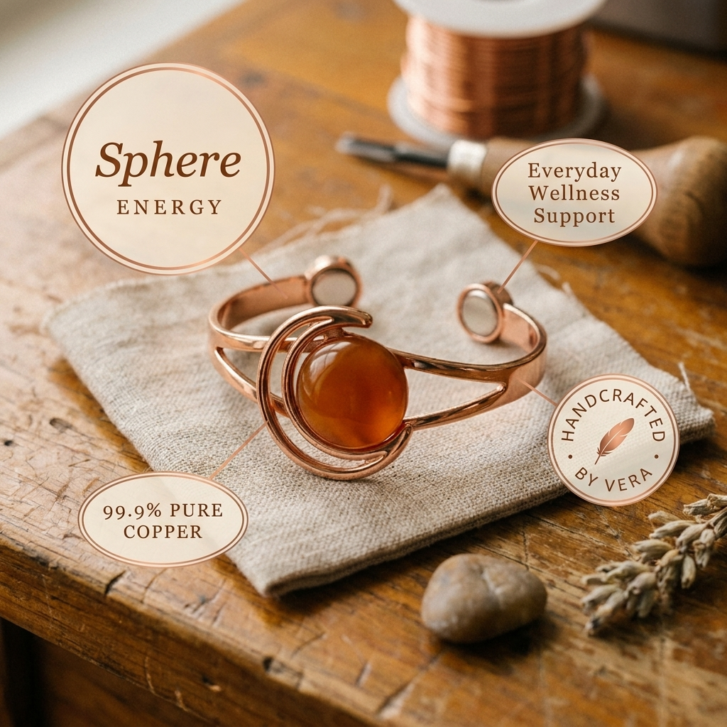 Cora's Sphere Orange Copper Bracelet