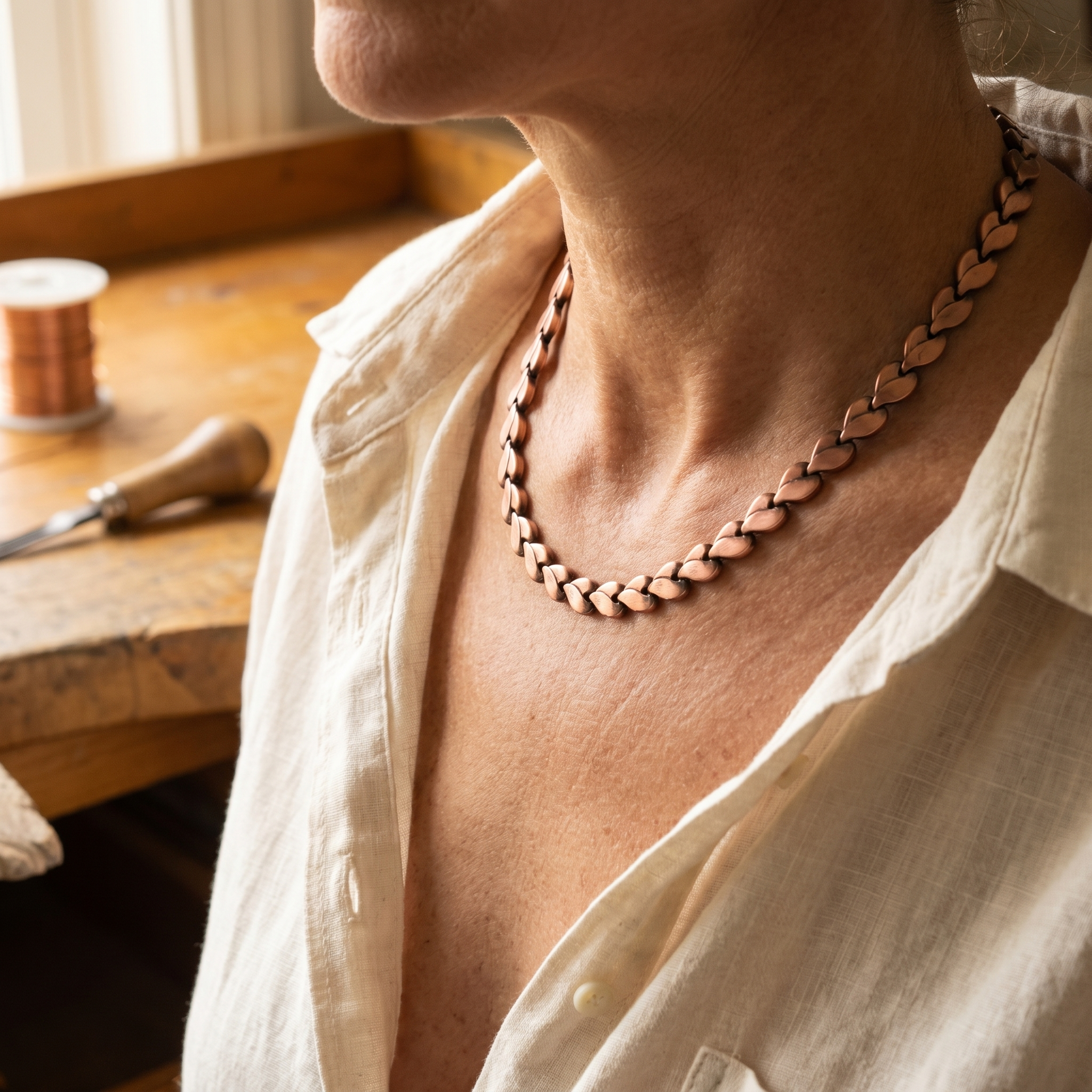 Cora's Laurel Copper Necklace