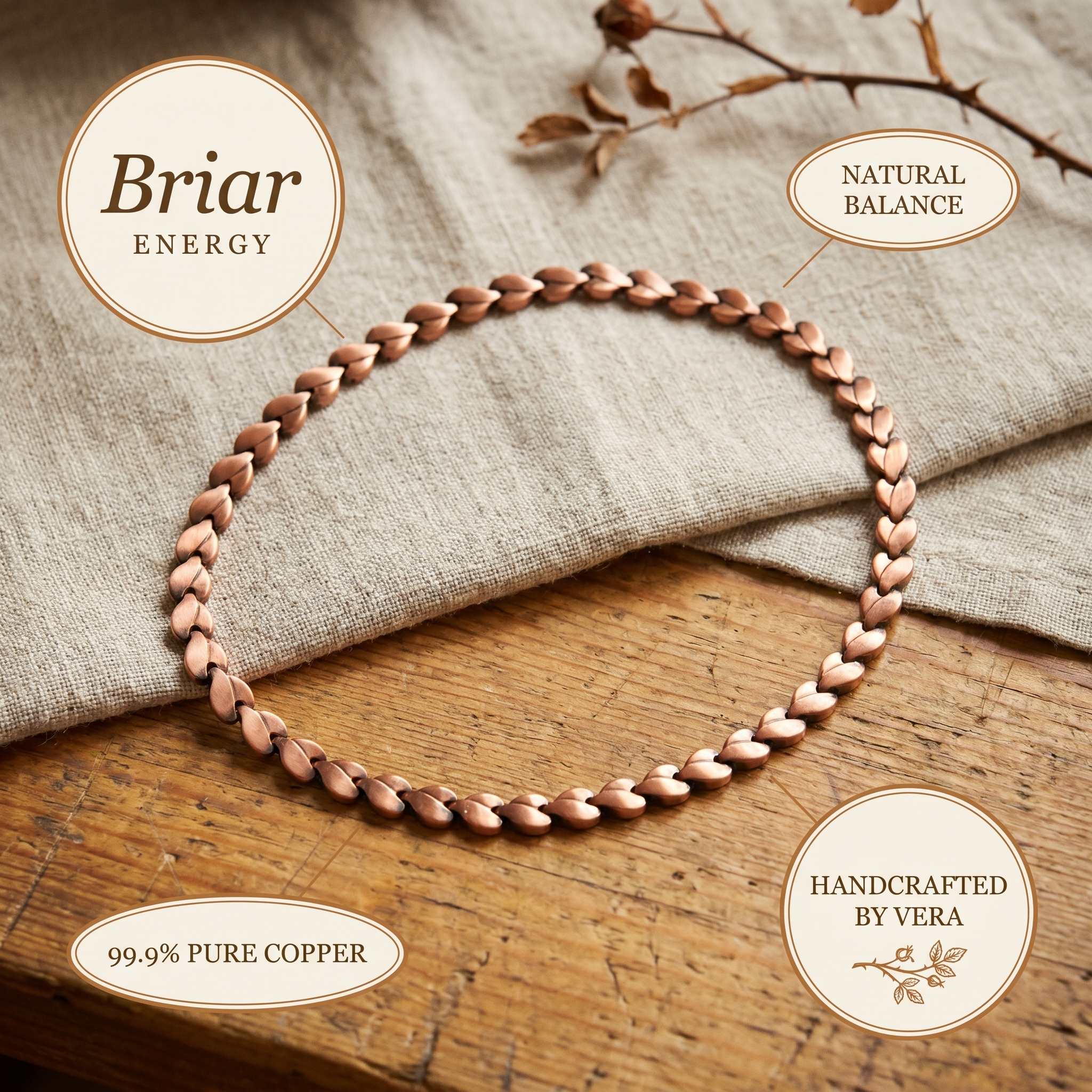 Cora's Briar Copper Necklace
