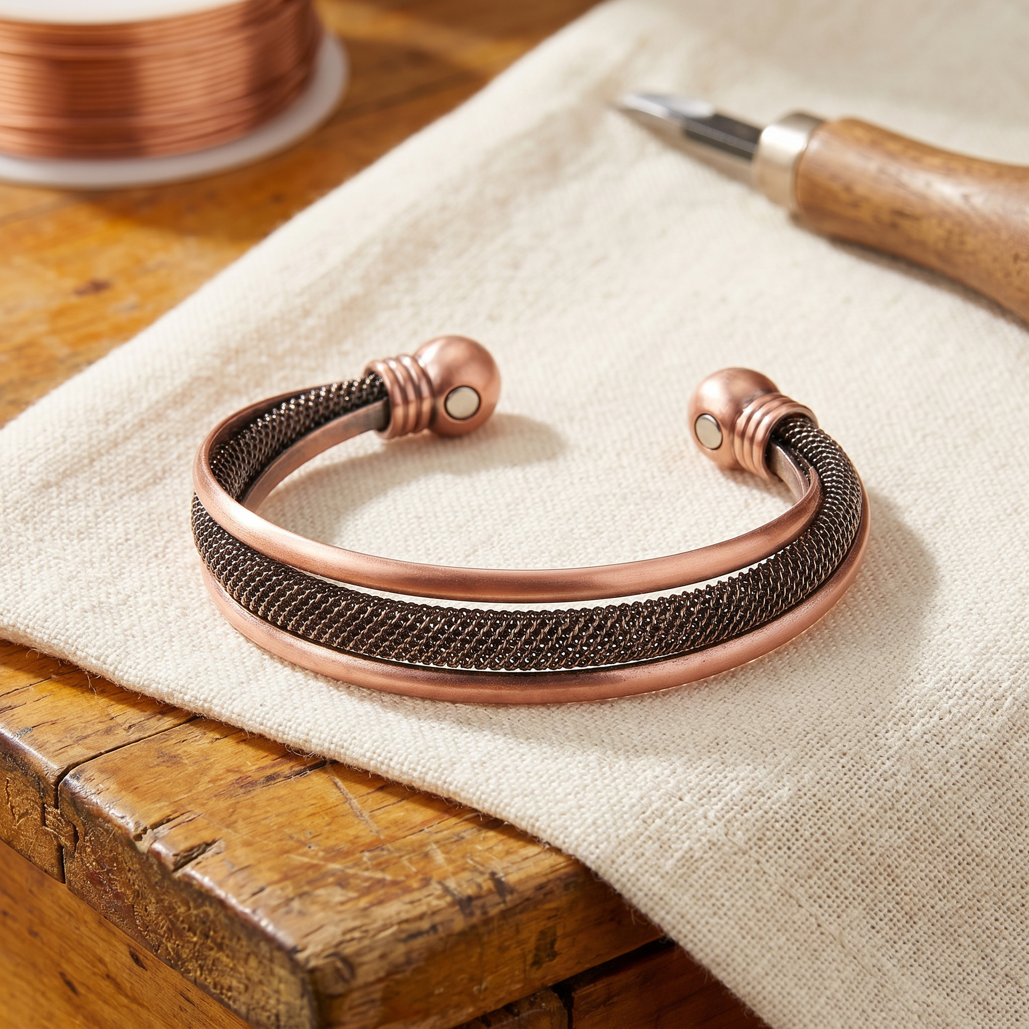 Cora's Lattice Copper Bracelet