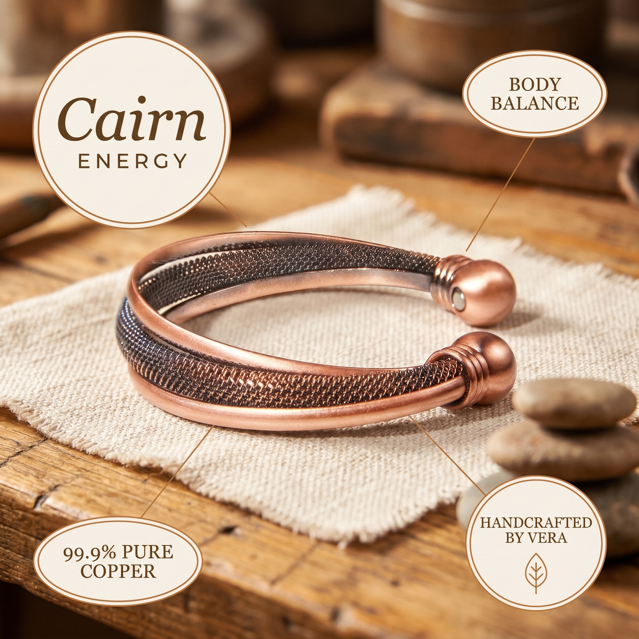 Cora's Cairn Copper Bracelet