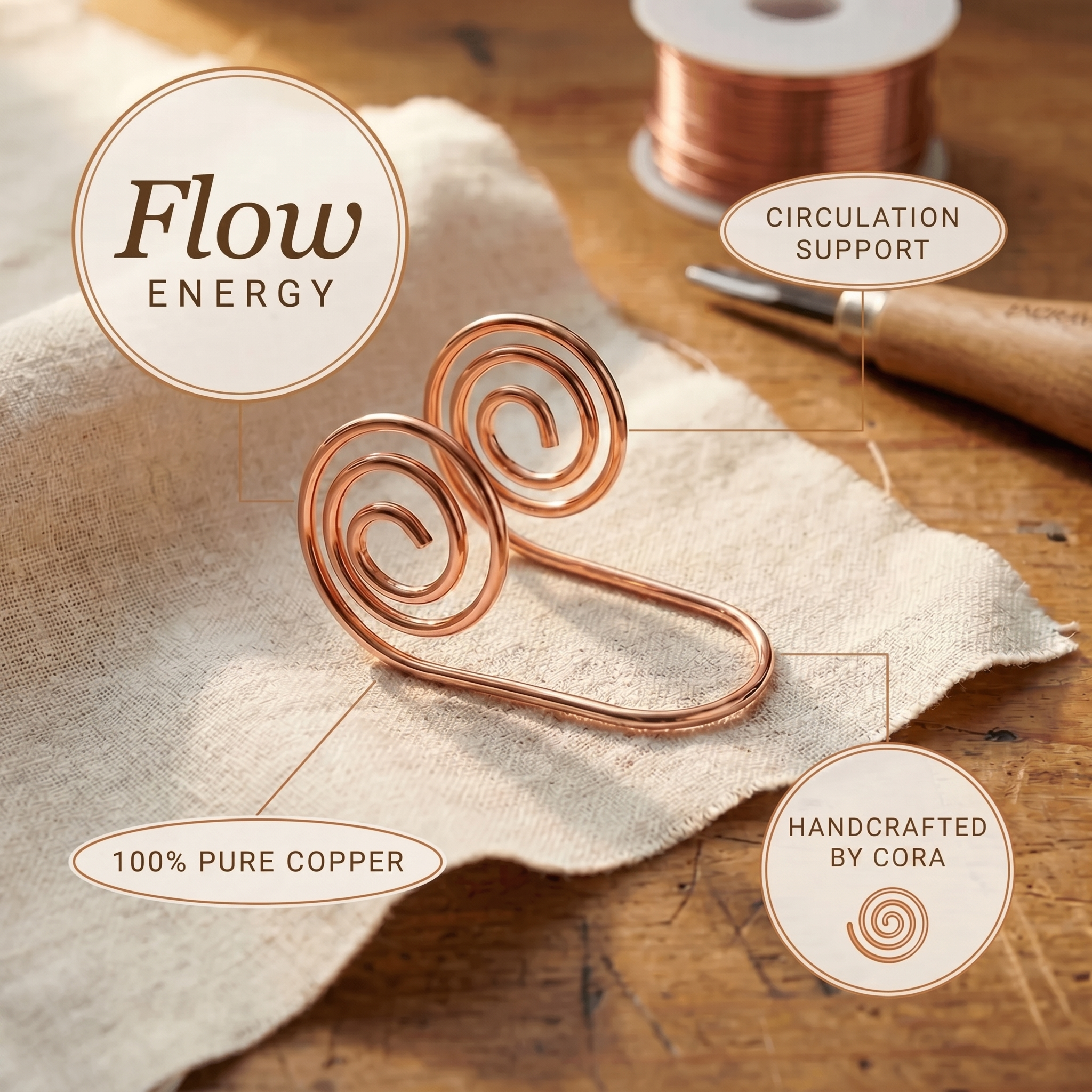 Cora's Flow Copper Hand Spiral