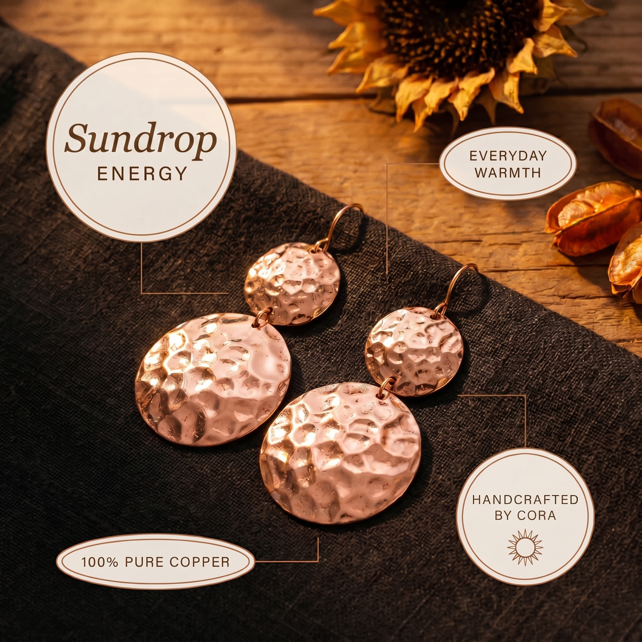 Cora's Sundrop Copper Earrings