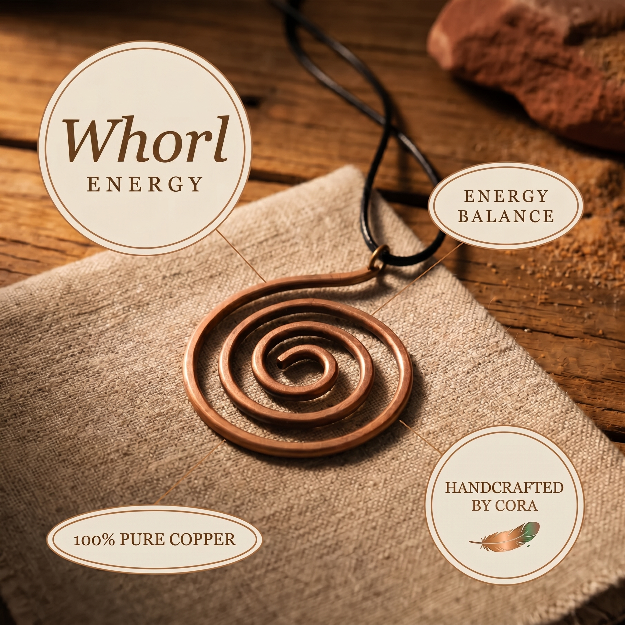 Cora's Whorl Copper Necklace